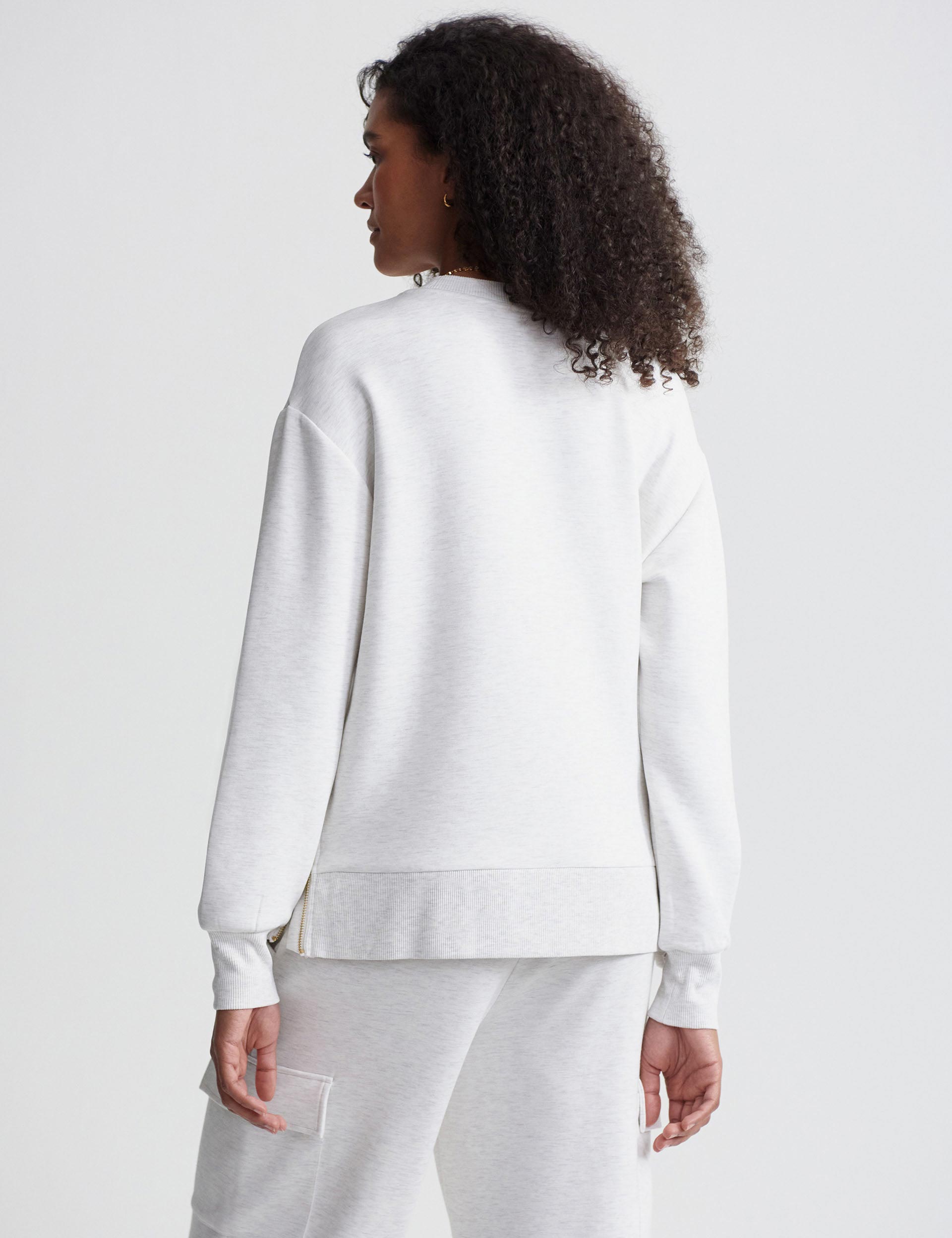 Gabriella Sweat Ivory Marl Women's Casual Pullover Sweatshirt - Soft & Comfortable for Everyday Wear, Lounge & Outings