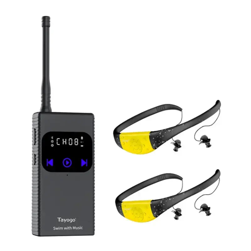 Wireless Waterproof Swimming Headphones with Bluetooth Transmitter & Earbuds - Perfect for Pool, Beach, and Underwater Music Listening