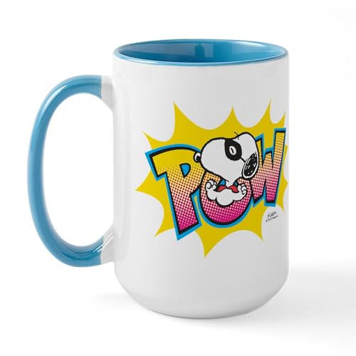 White/Blue Inside - Peanuts Snoopy Pow Large Mug