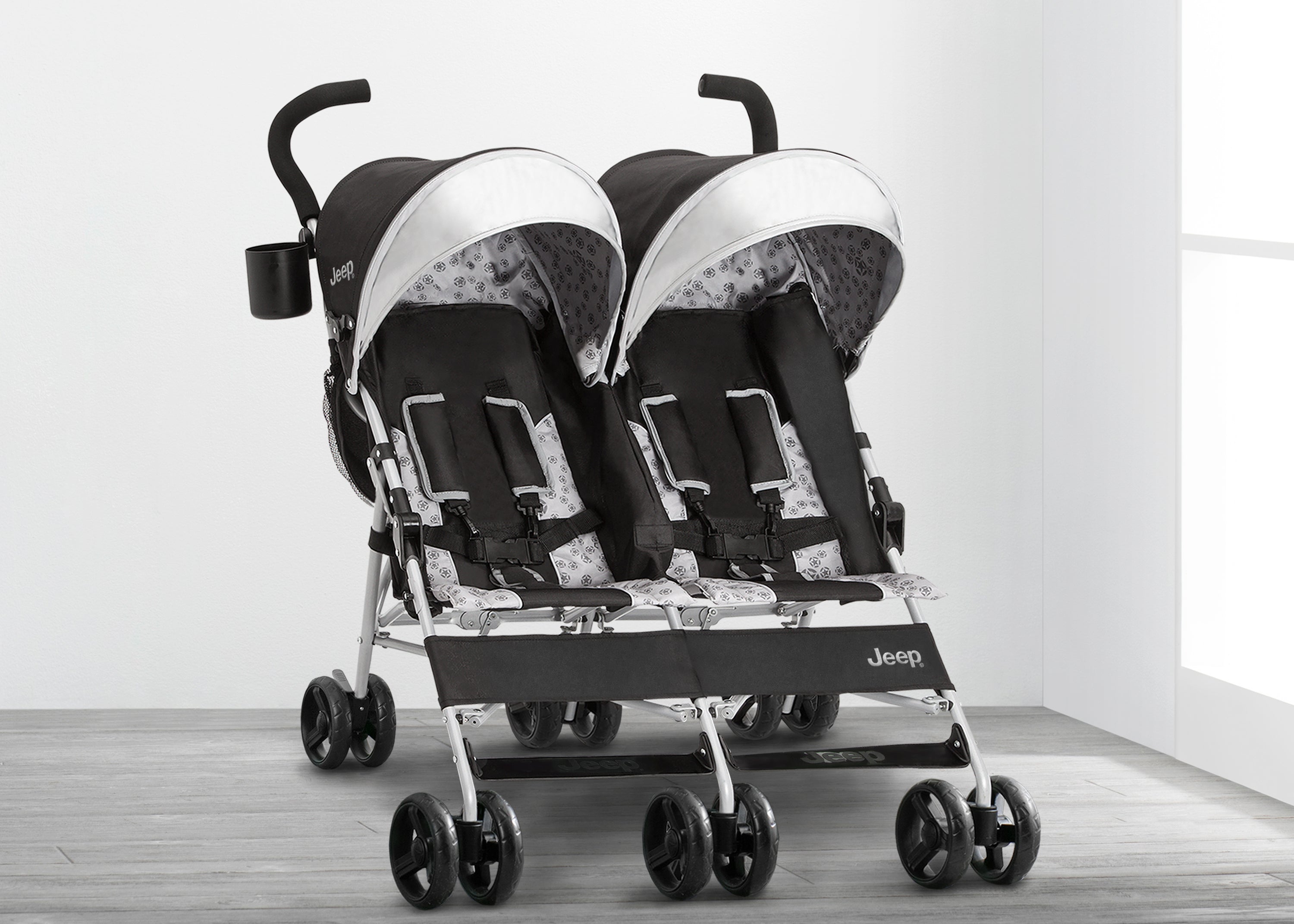 Jeep® Scout Double Stroller - Lightweight & Durable Side-by-Side Baby Stroller for Twins - Perfect for Shopping, Travel & Outdoor Adventures