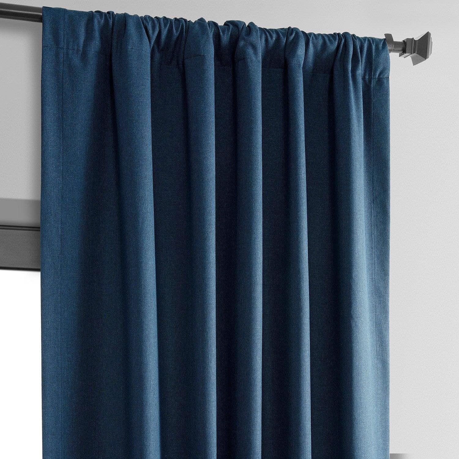 Premium Indigo Thermal Cross Linen Blackout Curtains - Energy Efficient Room Darkening Window Treatments for Bedroom, Living Room & Nursery - Noise Reducing & Insulated Home Decor