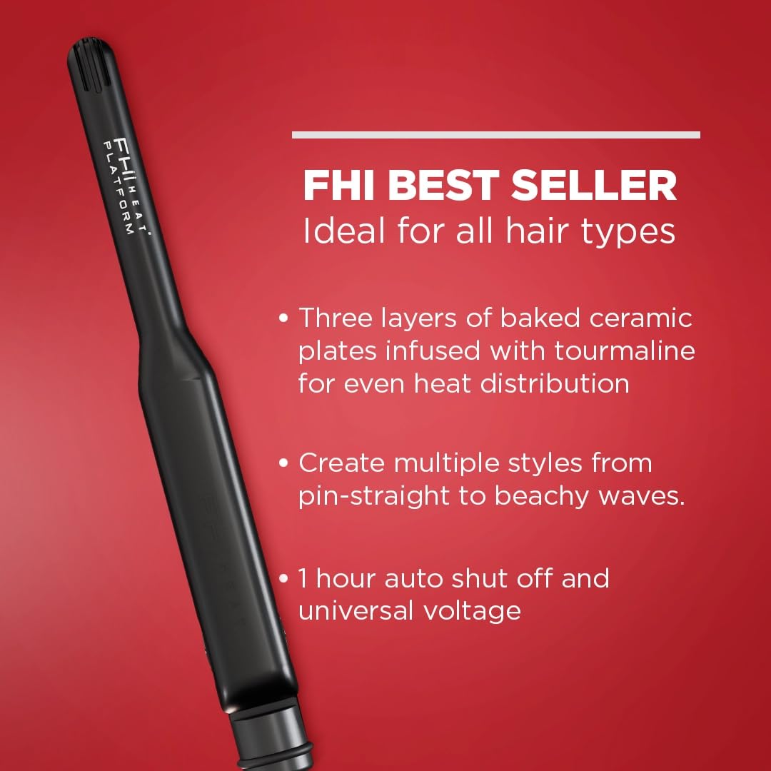 FHI HEAT Platform Pro Tourmaline Hair Straightener 1 Inch - Professional Flat Iron for Smoothing, Straightening & Styling - Perfect for Home, Salon & Travel Use