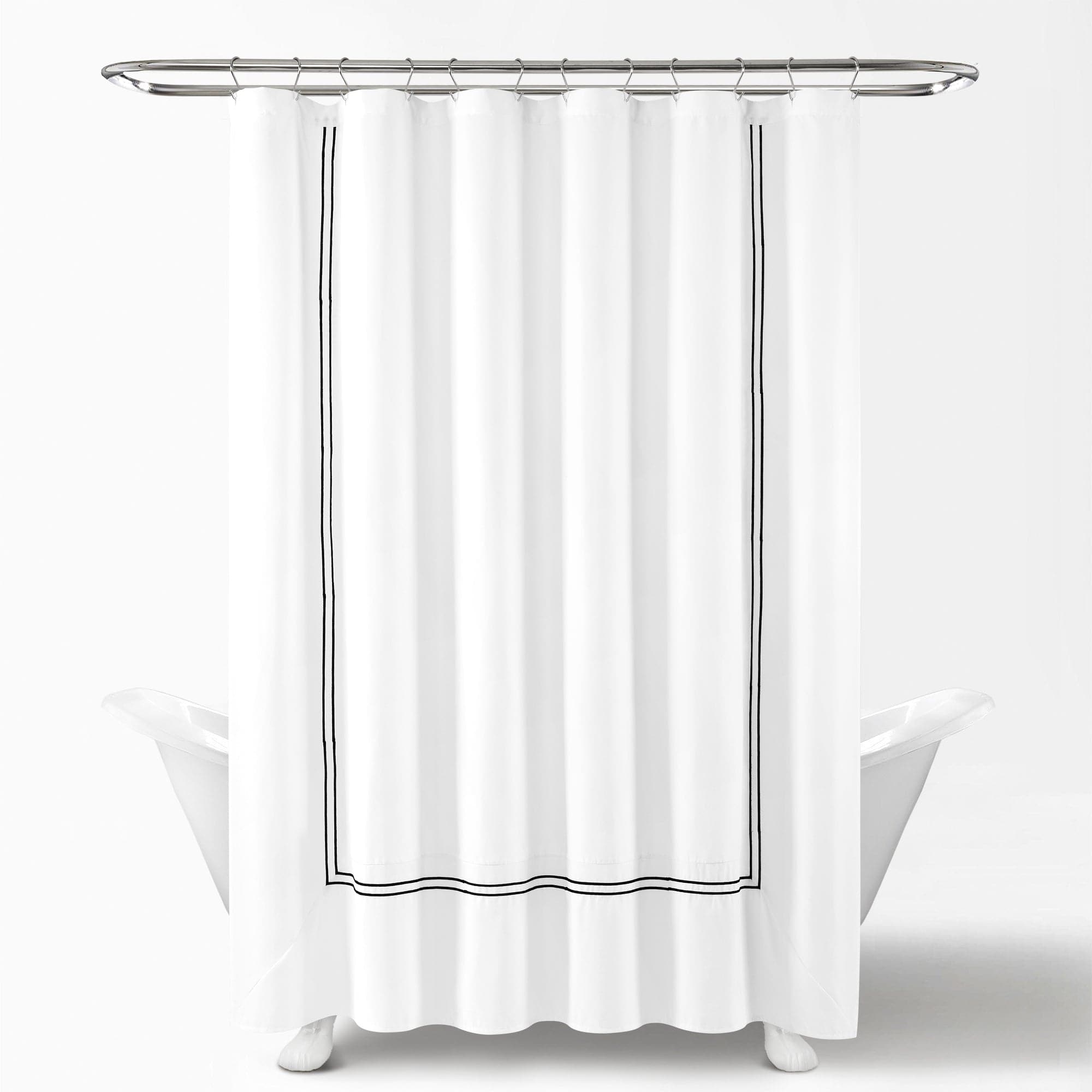 Luxury Hotel Collection Shower Curtain - Waterproof Fabric Bathroom Decor with 12 Hooks - Perfect for Master Bath, Guest Bath & Apartment Living (72