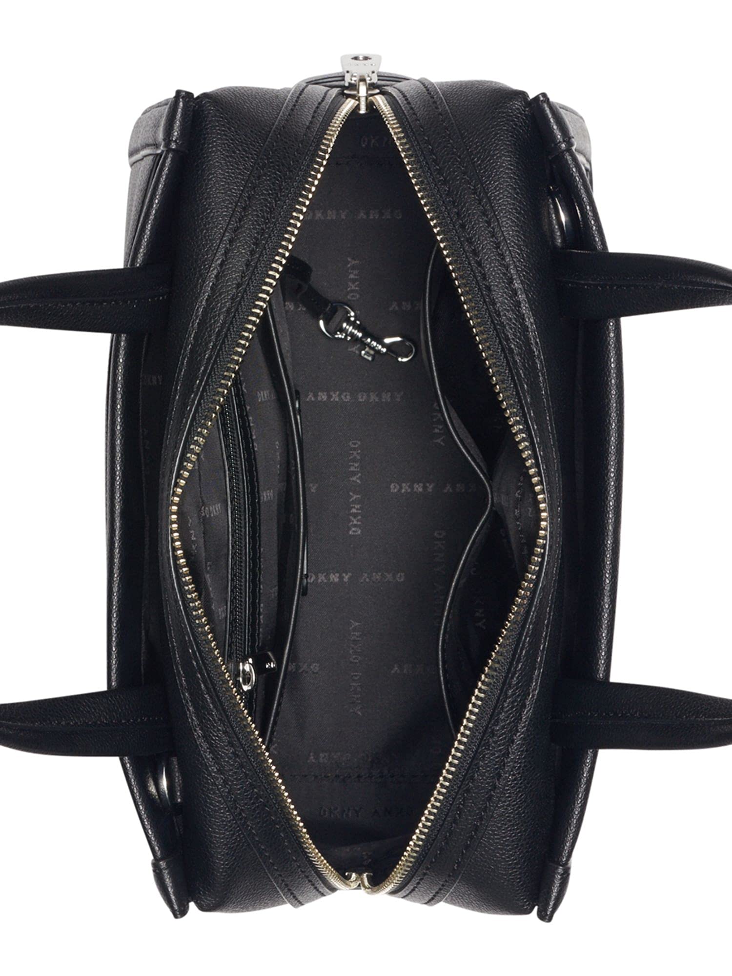 DKNY Bond Satchel Handbag for Women - Small Black Leather Crossbody Purse, Perfect for Work, Travel & Everyday Use