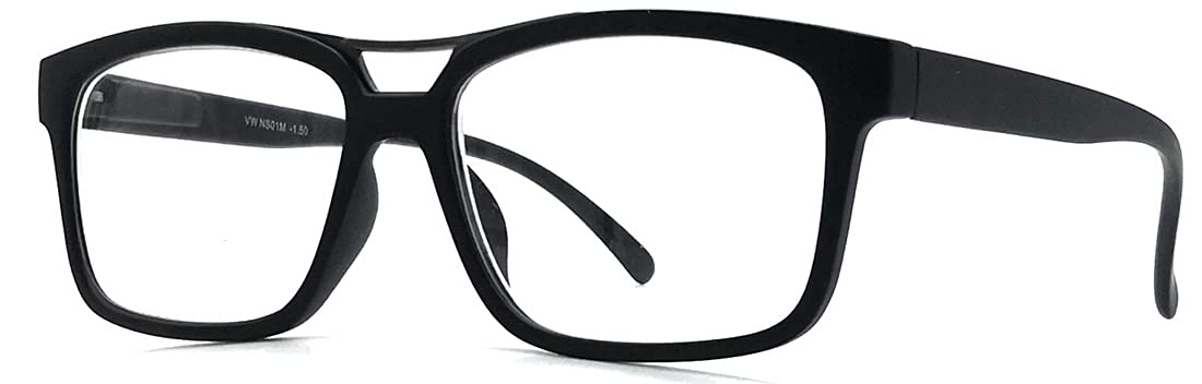Myopia Glasses for Men & Women - 2 Pairs Rectangular & Square Nearsighted Glasses for Distance Driving | Perfect for Night Driving, Watching TV & Outdoor Activities