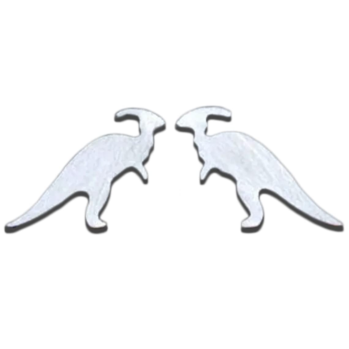 Sterling Silver Parasaurolophus Dinosaur Stud Earrings - Handmade Jewelry for Women, Dinosaur Lovers & Paleontology Enthusiasts - Perfect for Gifts, Cosplay & Everyday Wear