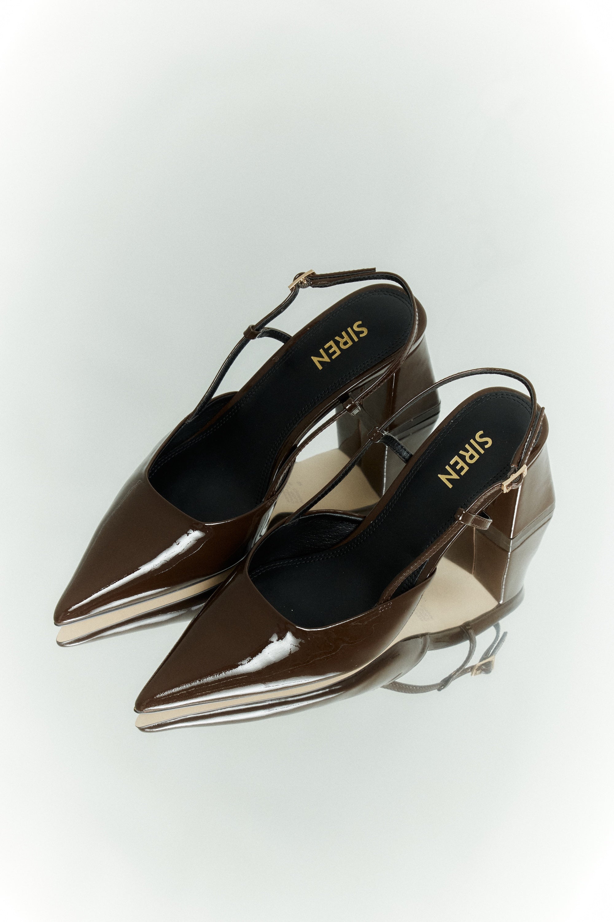 Yasmine Slingback Heels for Women - Chocolate Brown Patent Leather Dress Shoes - Comfortable High Heels for Party, Wedding & Office Wear