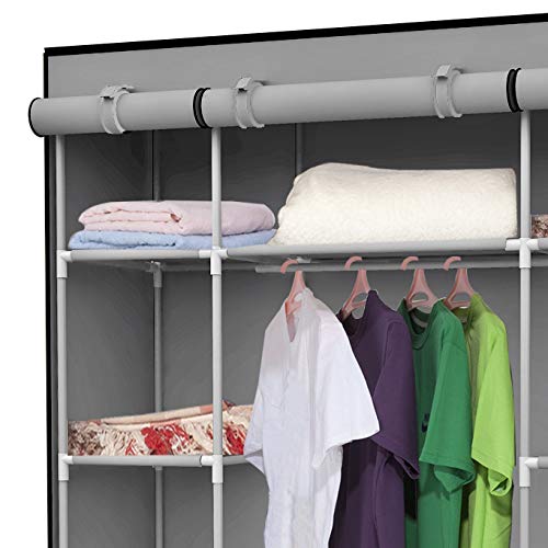 Grey Storage Closet with Shelves - Sunbeam Home Basics for Bedroom & Closet Organization