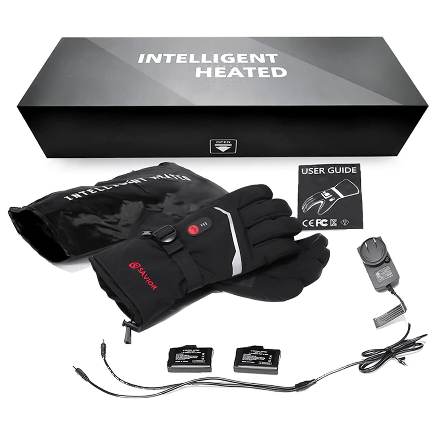7.4V Rechargeable Heated Gloves - Electric Battery-Powered Winter Gloves for Skiing, Riding, Hiking & Motorcycling - Touchscreen Compatible Hand Warmers for Cold Weather Outdoor Activities