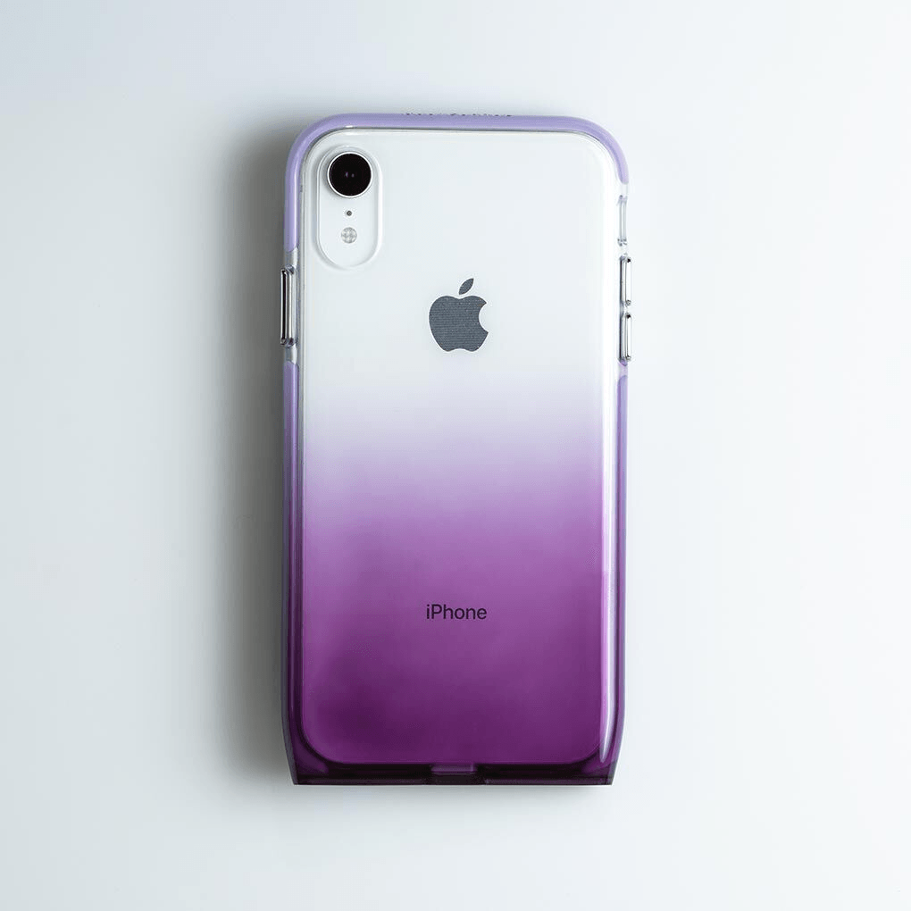 BodyGuardz Harmony iPhone XR Case - Clear & Purple Protective Cover | Slim Fit, Shockproof Design for Everyday Use & Outdoor Activities