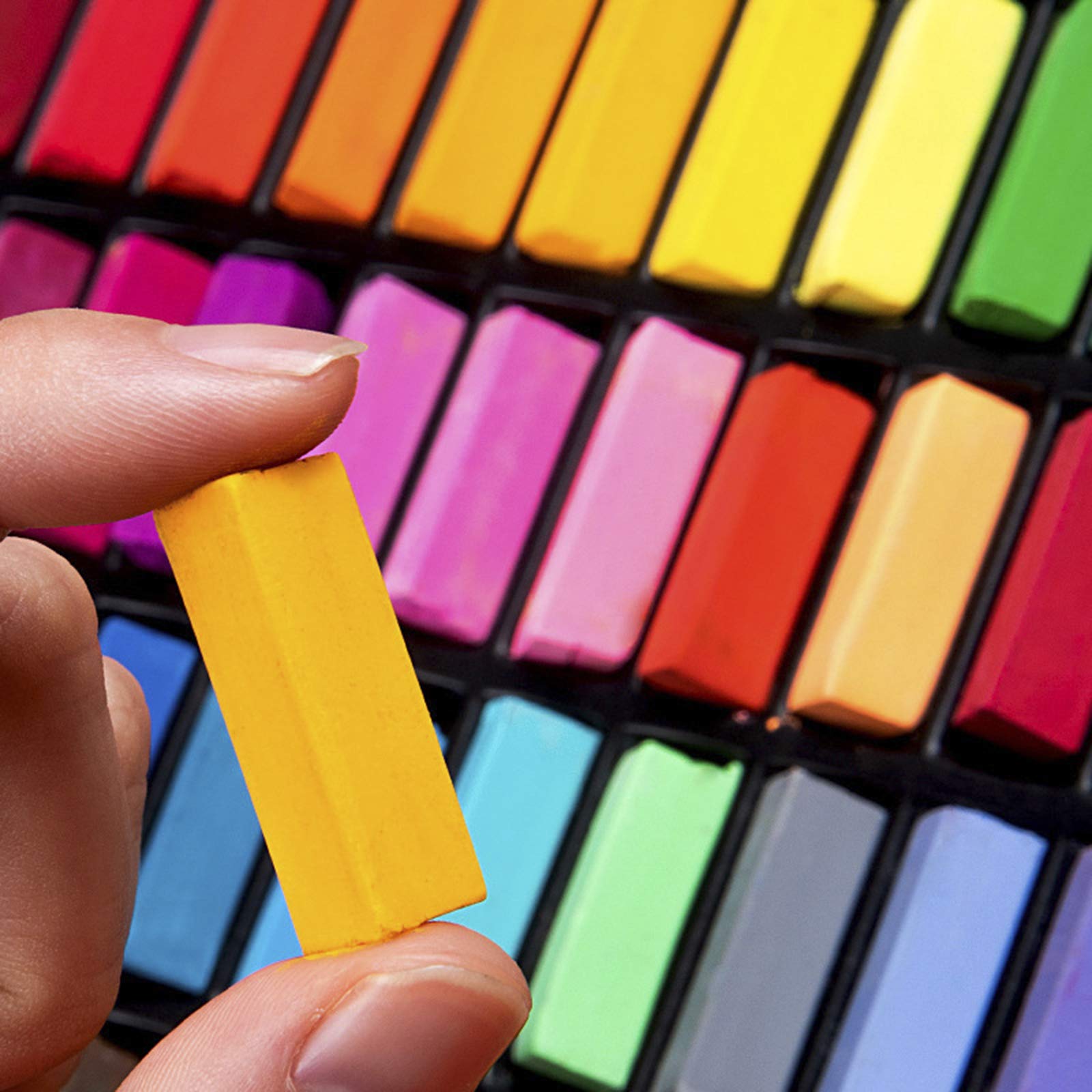 24/32 Color Non-Toxic Soft Pastel Chalk Set - Square Artist Chalk for Acrylic Painting, Drawing & DIY Crafts | Perfect for Kids, Family Art Projects & Professional Artists | Home, School & Studio Use