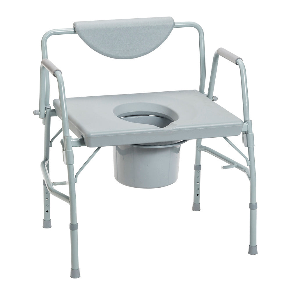 Premium Bariatric Drop Arm Commode - Heavy Duty Toilet Chair for Elderly & Disabled - Adjustable Height, Removable Arms & Pail - Ideal for Home Care, Hospitals & Mobility Assistance