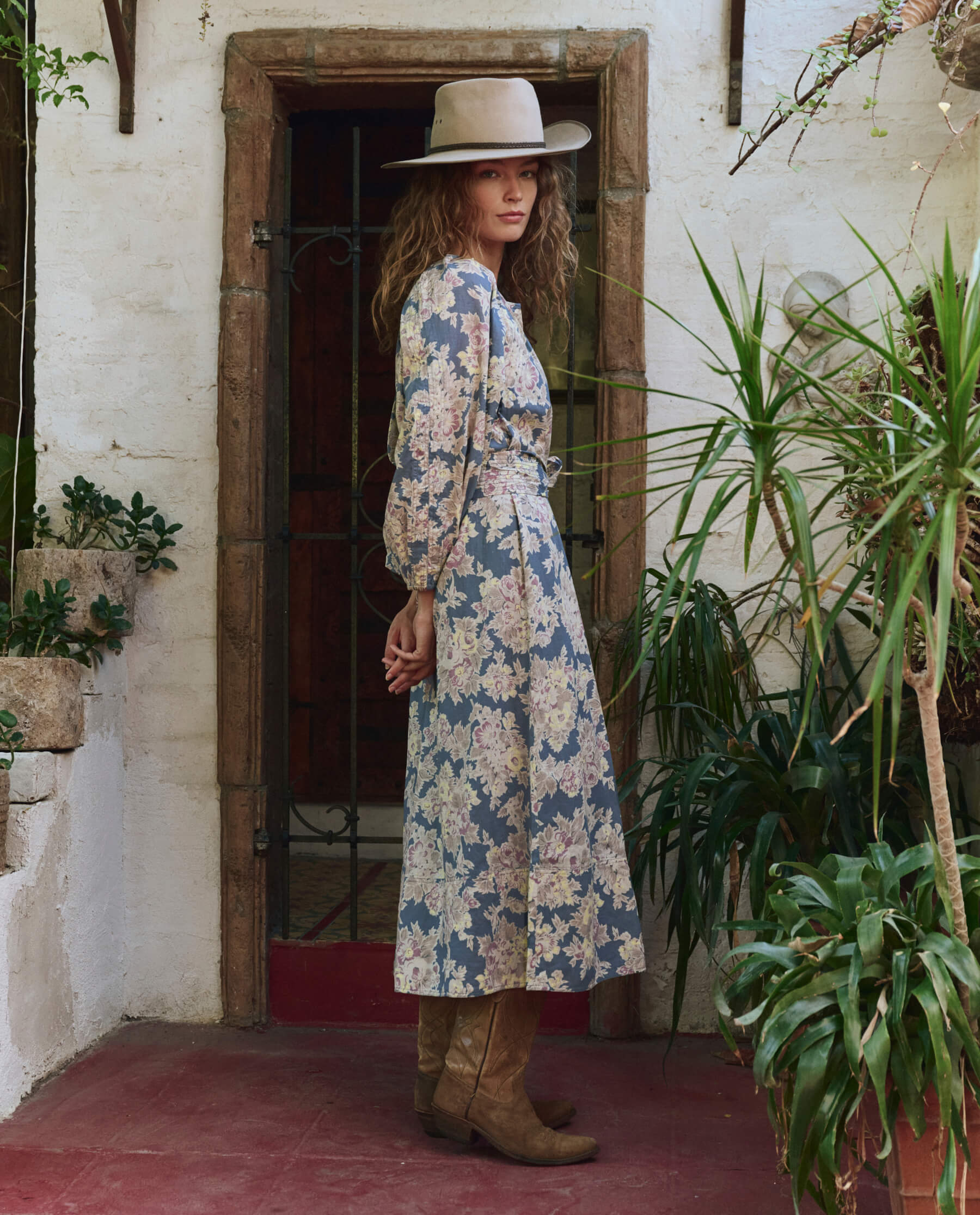 Pampas Dress - Indigo Floral Print Maxi Dress for Women | Boho Chic Summer Dress for Beach, Vacation & Outdoor Parties