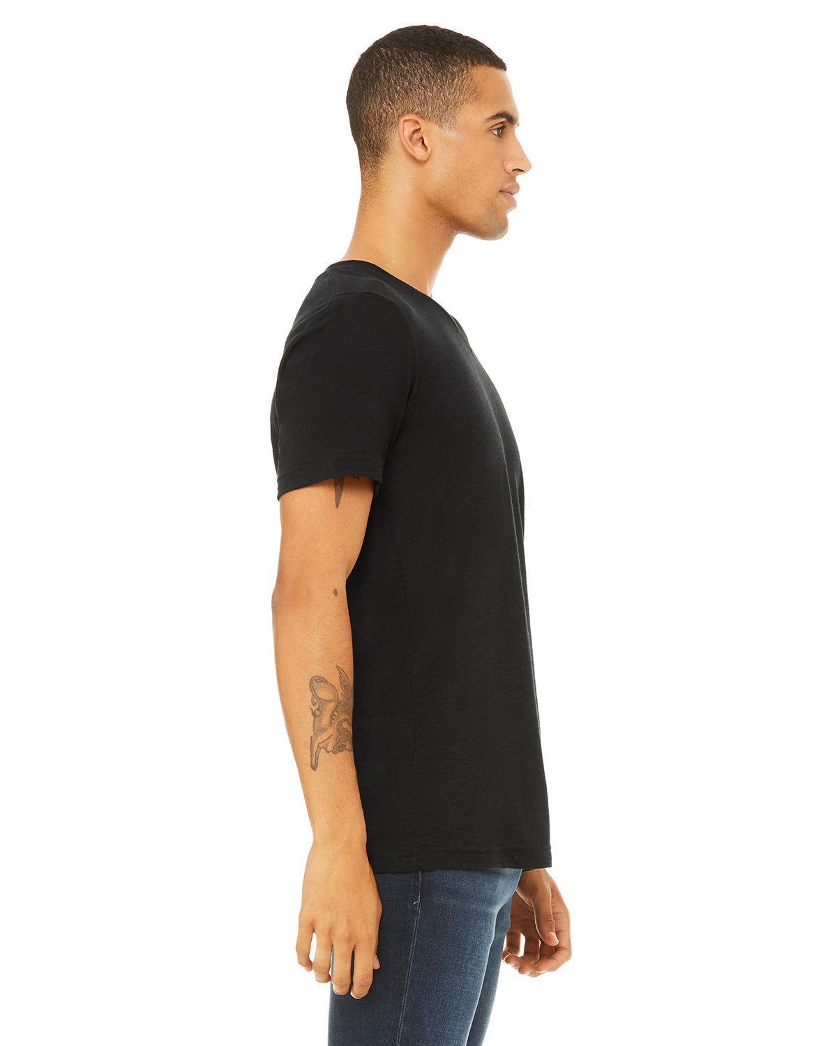 Bella + Canvas 3655C Unisex Textured Jersey V-Neck T-Shirt - Soft Cotton Tee for Men & Women - Perfect for Casual Wear, Layering, and Everyday Comfort