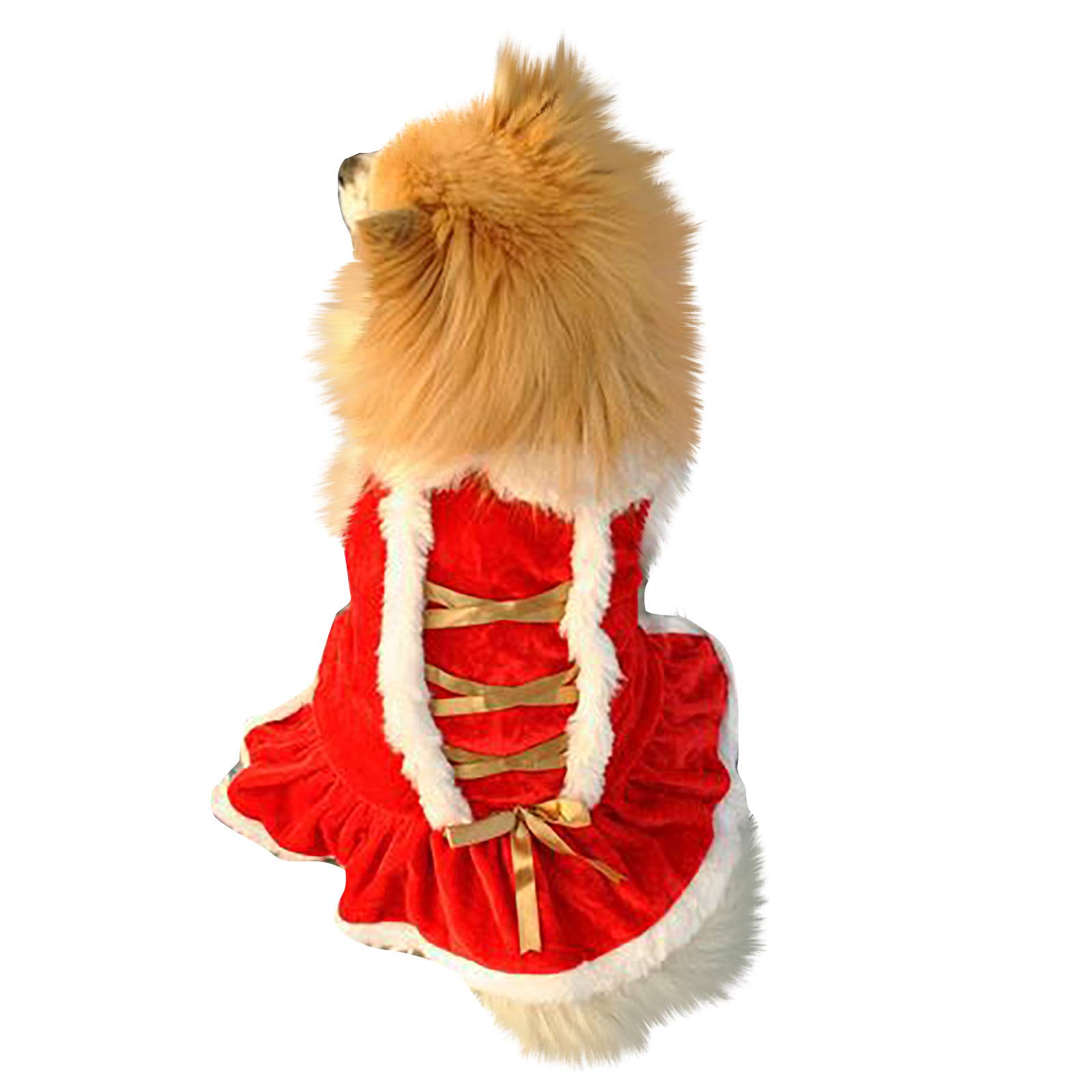 Christmas Dog Clothes for Small Medium Large Pets - Classic Red Holiday Pet Dress Costume for Xmas Party, Photo Shoot & Family Gatherings