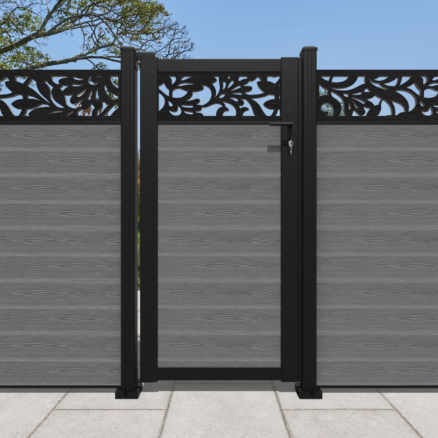 Classic Heritage Pedestrian Gate - Durable Mid Grey Steel Walkway Entrance for Garden, Fence, and Driveway Security | Weather-Resistant Outdoor Access Solution