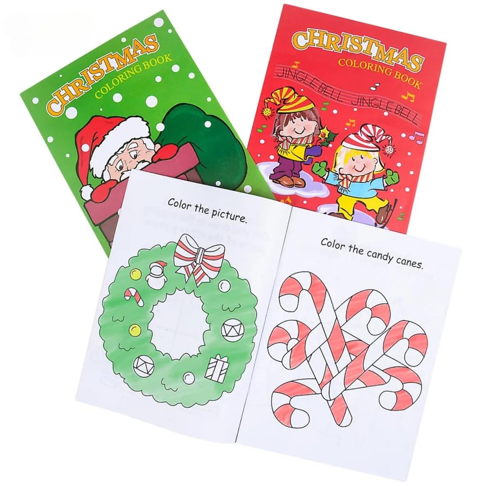 12 Pack Christmas Coloring Books for Kids & Adults - 6 Red & 6 Green Holiday Activity Books for Family Fun, Party Favors & Classroom Activities