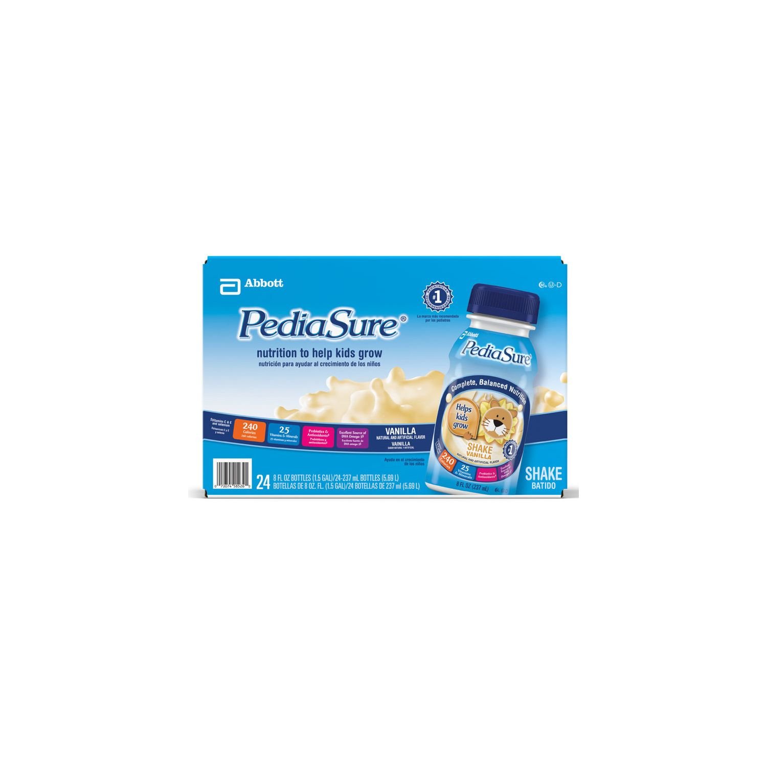 PediaSure Vanilla Nutritional Shake - 8 Ounce Bottles (24 Pack) - High Protein Meal Replacement for Kids & Adults - Perfect for Breakfast, Snacks, or On-the-Go Nutrition