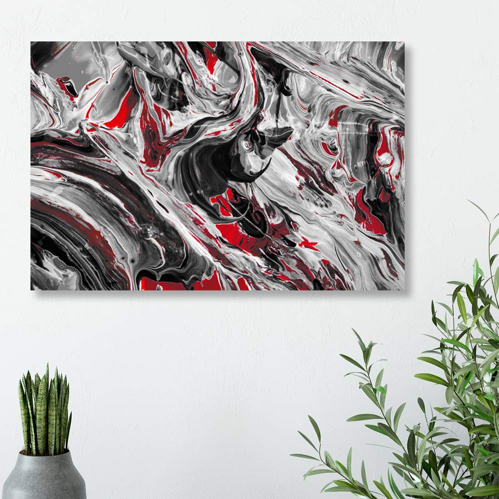 Abstract Oil Texture Canvas Wall Art - 32x48 Inch Framed Painting for Home Decor, Bedroom & Living Room | Modern Wall Decor for Apartments, Offices & Hotels