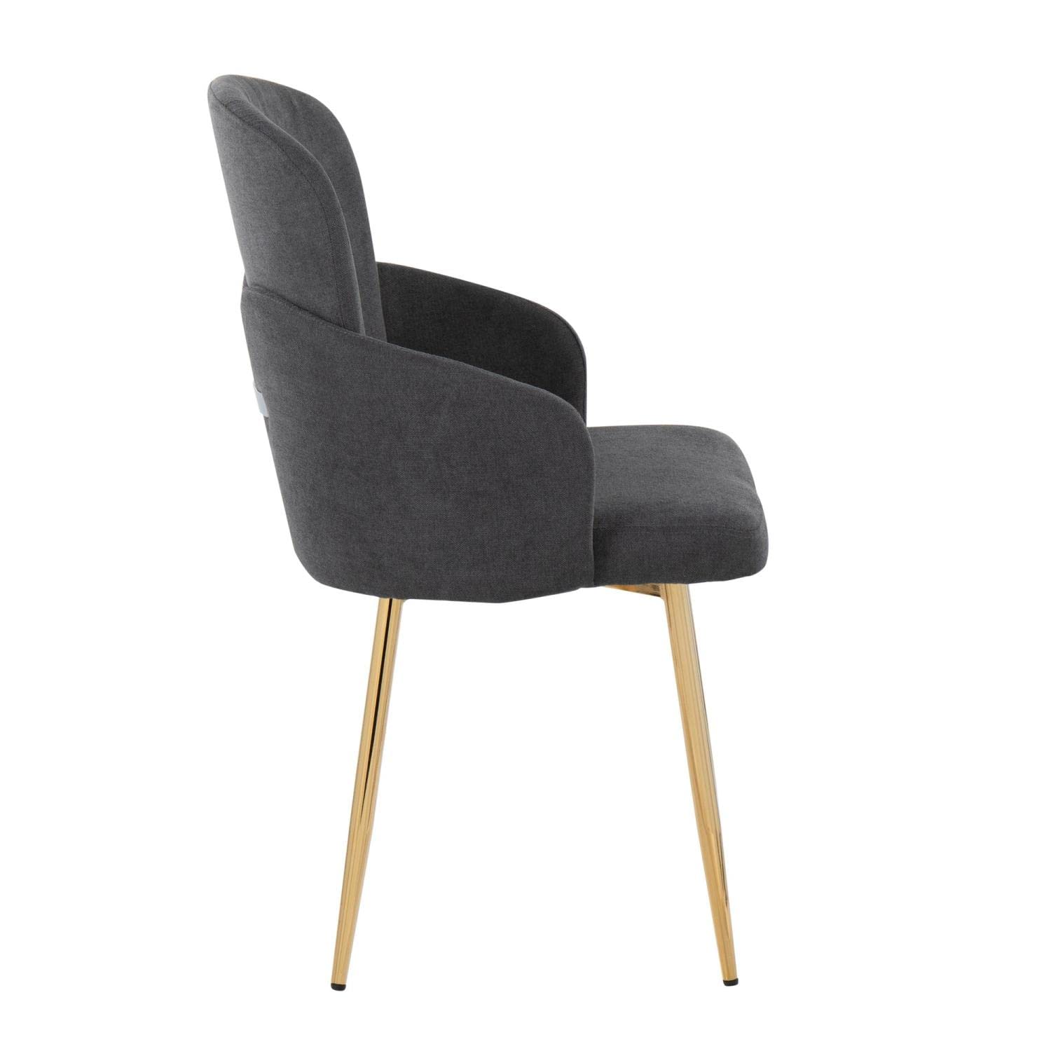LumiSource Dahlia Upholstered Dining Chairs Set of 2 - Modern Kitchen Chairs for Dining Table, Comfortable Contemporary Seating for Home, Restaurant & Office Use