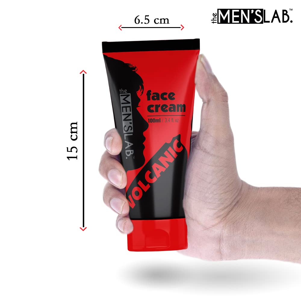 Men's Volcanic Face Cream 100ml - Acne Treatment, Dark Spot Remover for Dry & Oily Skin, Non-Greasy Moisturizer with Fast Absorption - Promotes Glowing Skin - Perfect for Daily Skincare Routine & Post-Shave Care