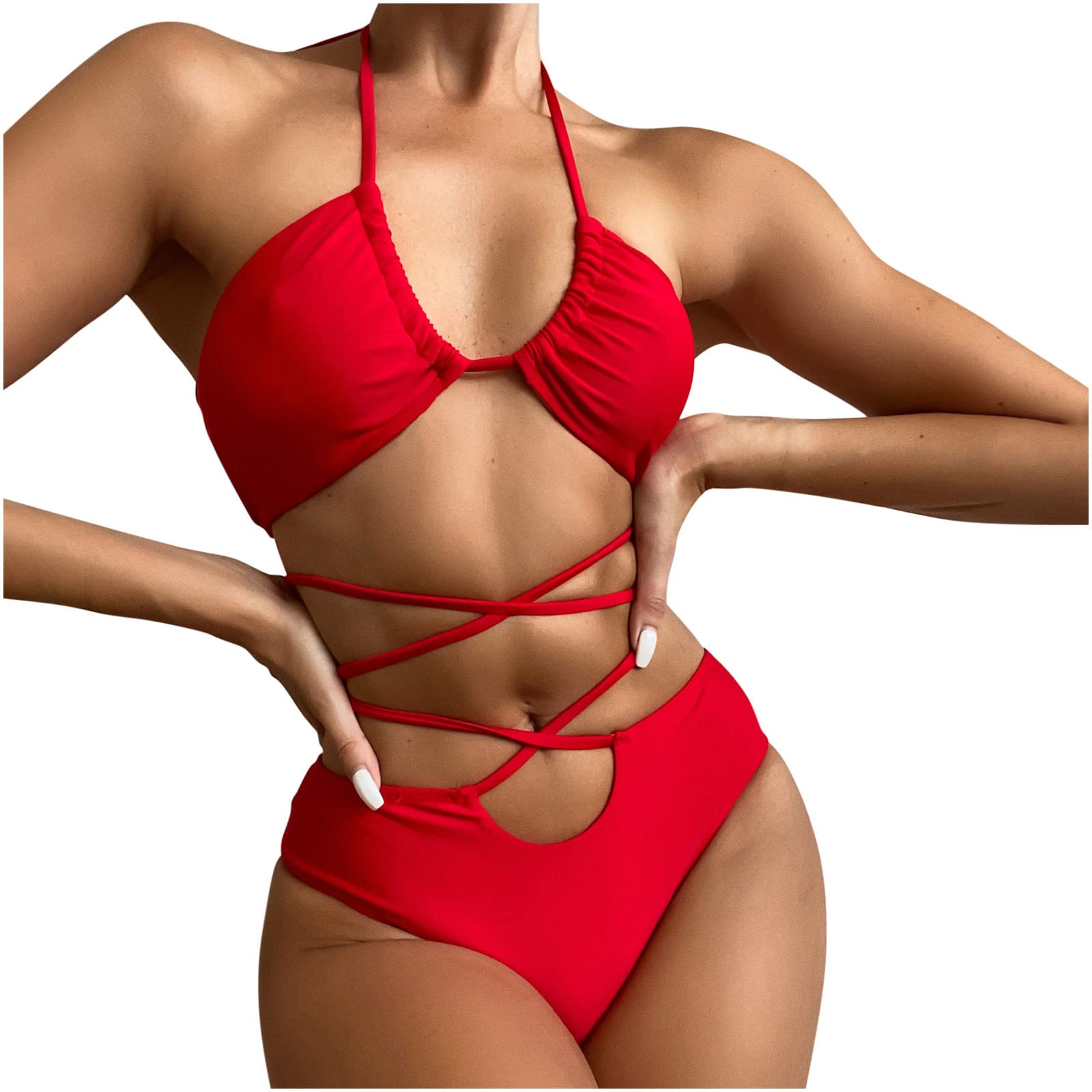 Print Bikini Swimsuit for Women - Split Beach Swimwear with Stitching Design | Perfect for Vacation, Pool Party & Summer Getaway