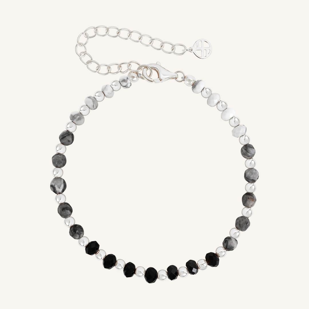 Black Spinel Ombre Bracelet - Natural Energy Stone Jewelry for Women, Healing Crystal Bracelet for Positive Vibes & Stress Relief - Perfect for Meditation, Yoga & Spiritual Healing
