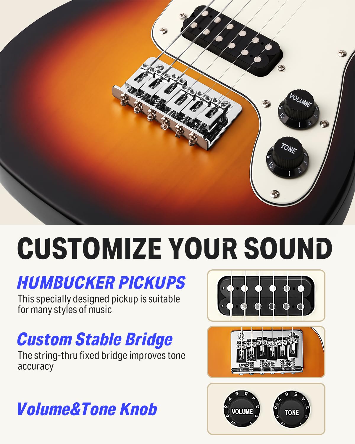 Donner 30 Inch Kids Electric Guitar Beginner Kit - Mini TL Style Electric Guitar with Amp, 600D Gig Bag, Tuner, Picks, Cable, Strap & Extra Strings (DTJ-100S Sunburst) - Perfect for Kids Learning, Practice & Home Performances