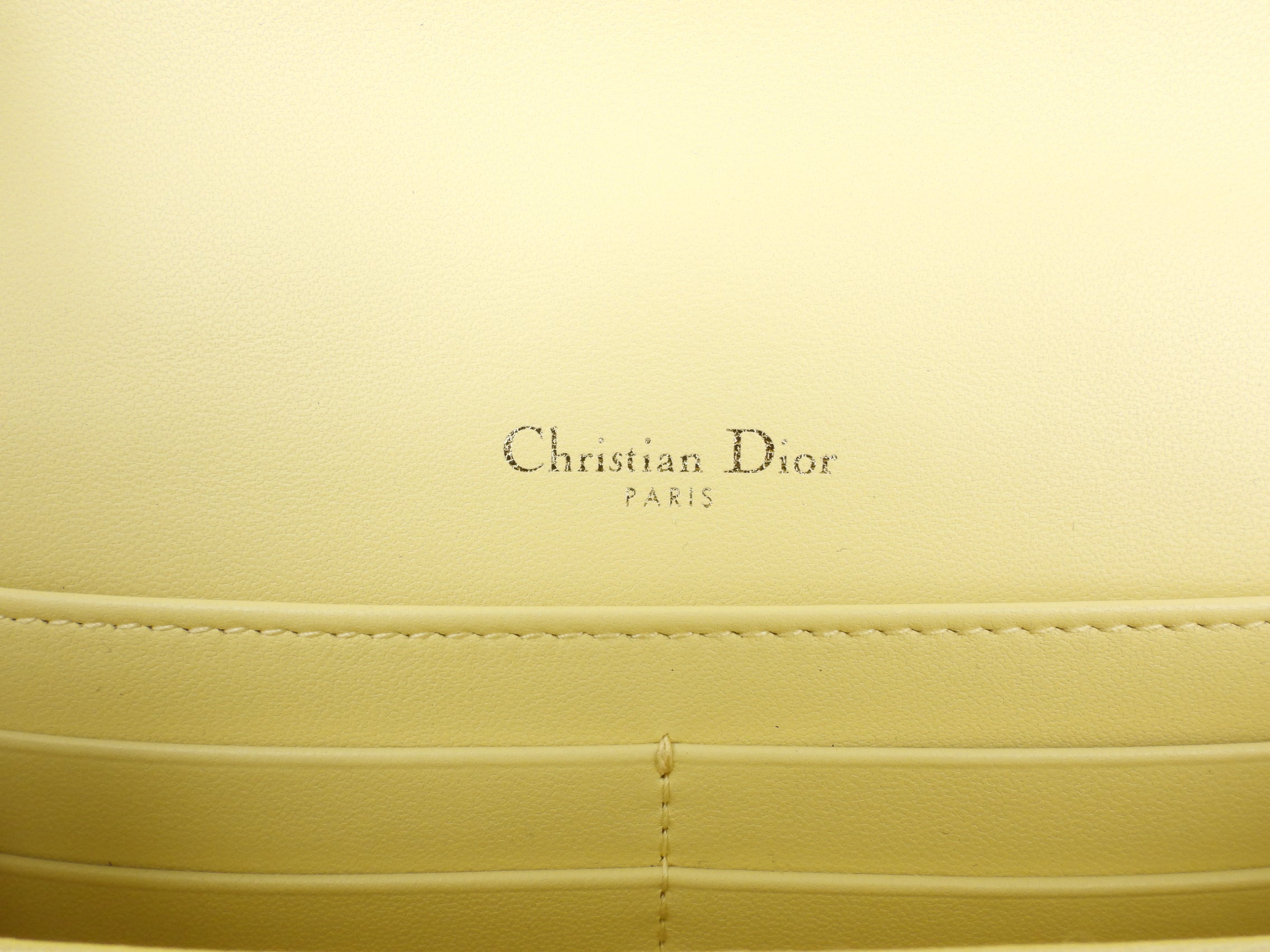 Christian Dior Pale Yellow Cannage Quilted Lambskin Leather Miss Dior Chain Pouch Crossbody Bag - Luxury Designer Handbag for Women, Perfect for Parties, Dates & Special Occasions