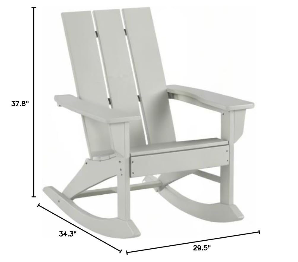 **WO Home Furniture 4-Piece Patio Rocking Chair Set - Modern Outdoor HDPE UV-Resistant Rocking Chairs (Sand) - Perfect for Backyard, Garden, and Poolside Relaxation**