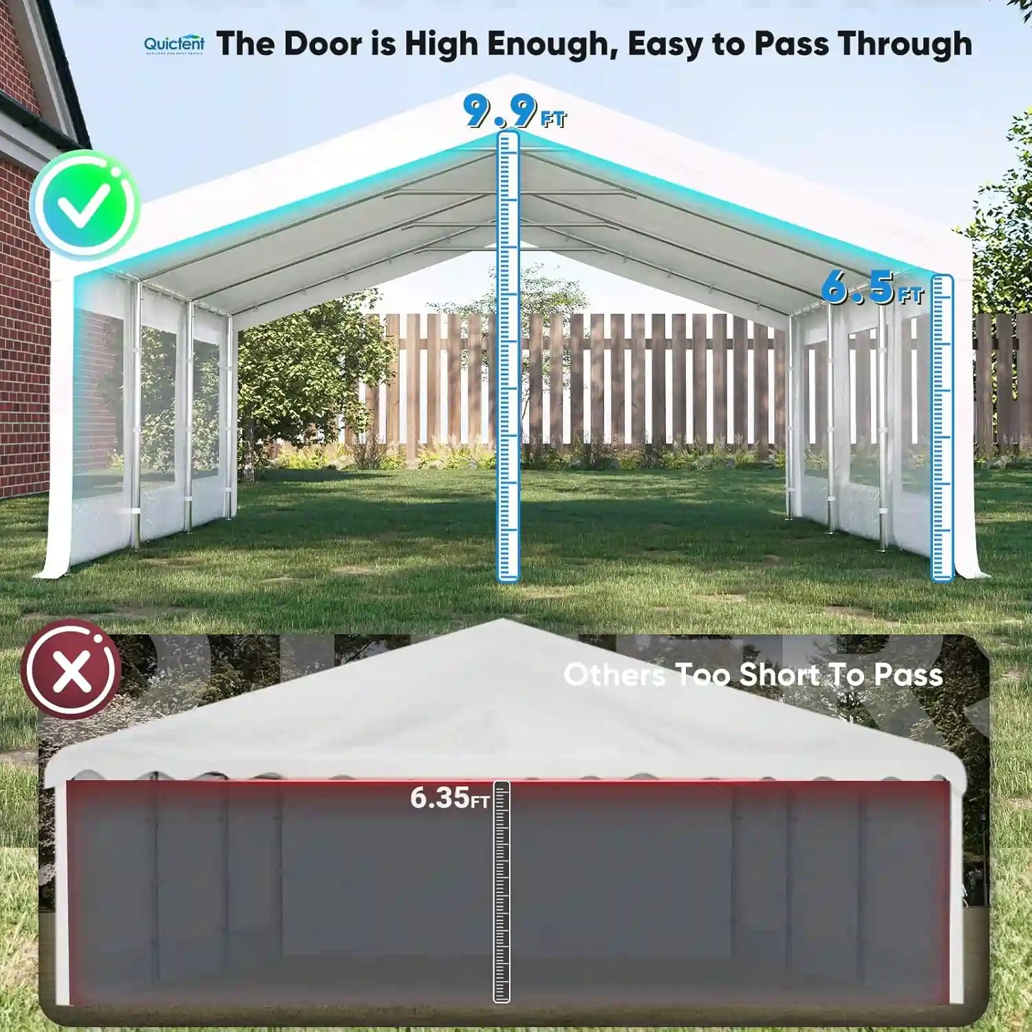 20' x 20' Pop Up Party Tent with Mesh Windows - Waterproof Outdoor Canopy for Weddings, Picnics, Camping & Backyard Events
