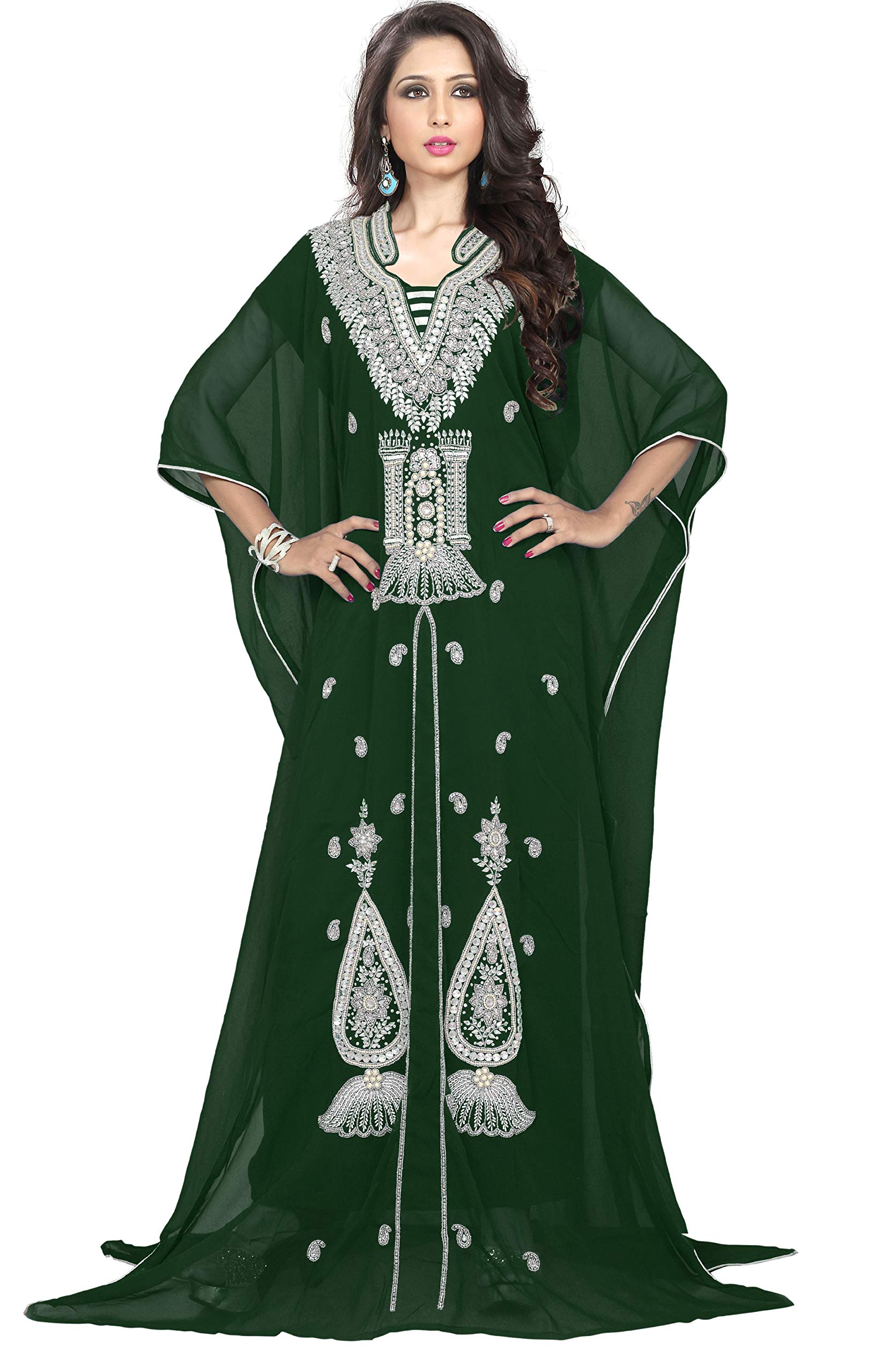KoC Women's Kaftan Farasha Caftan Kimono - Long Maxi Dress for Summer Beach Cover Up - Free Size Boho Chic Loungewear for Vacations & Pool Parties