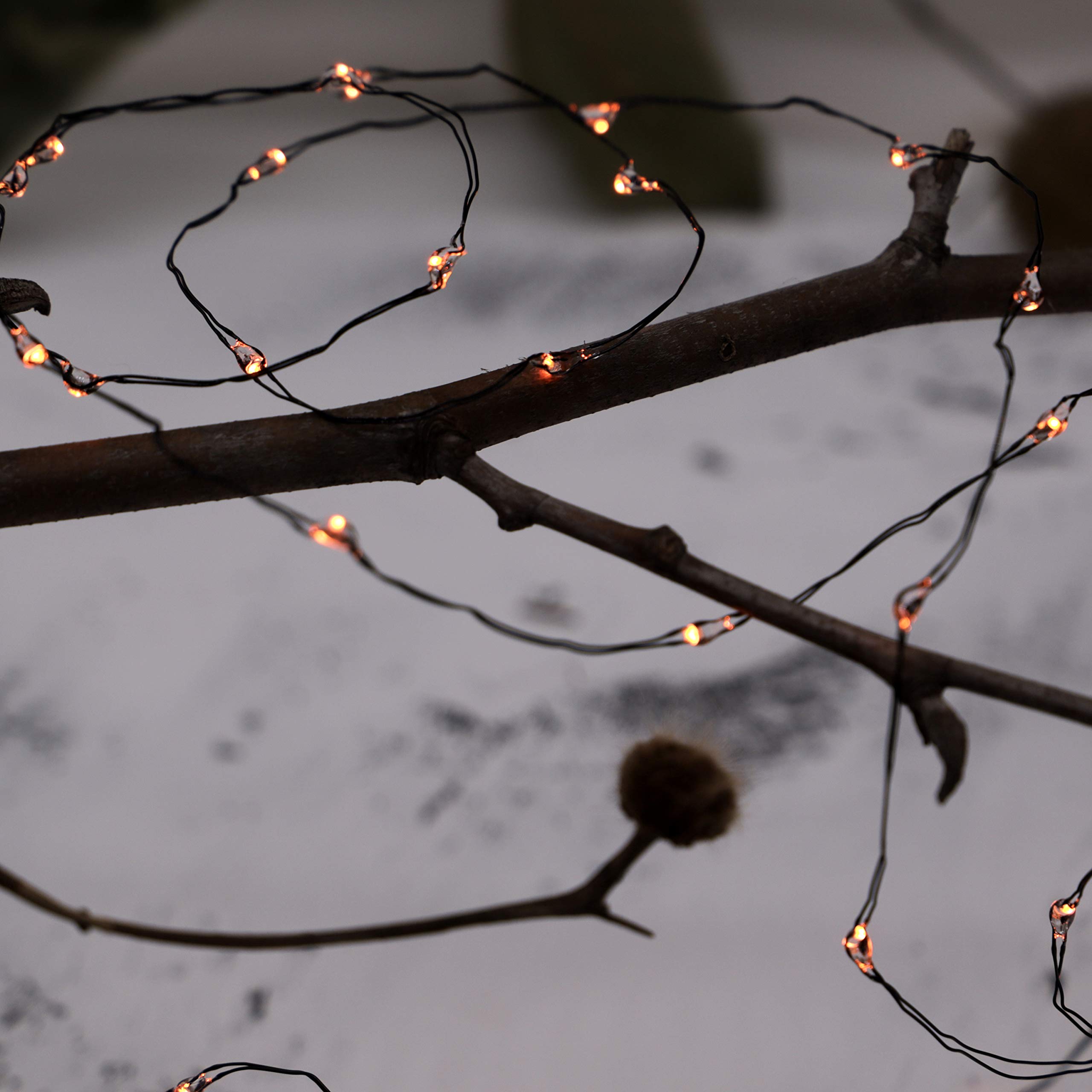 Fall Fairy Lights - Battery Operated String Lights for Thanksgiving & Indoor Decor (Orange) - Perfect for Autumn Home Decor