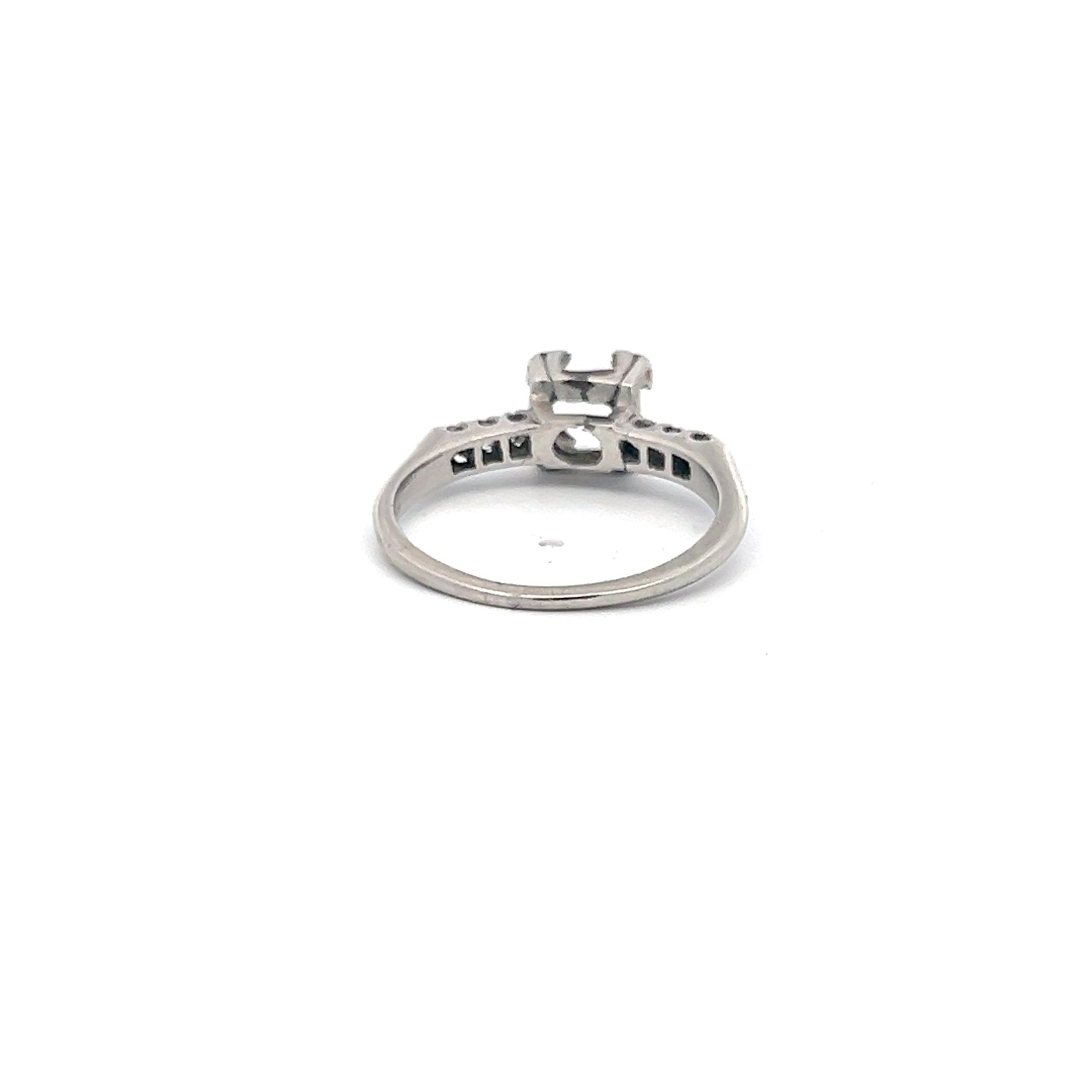 0.15 Carat Round Brilliant H SI1 Diamond 14K White Gold Semi Mount Engagement Ring - Perfect for Wedding Bands, Promise Rings & Bridal Jewelry
