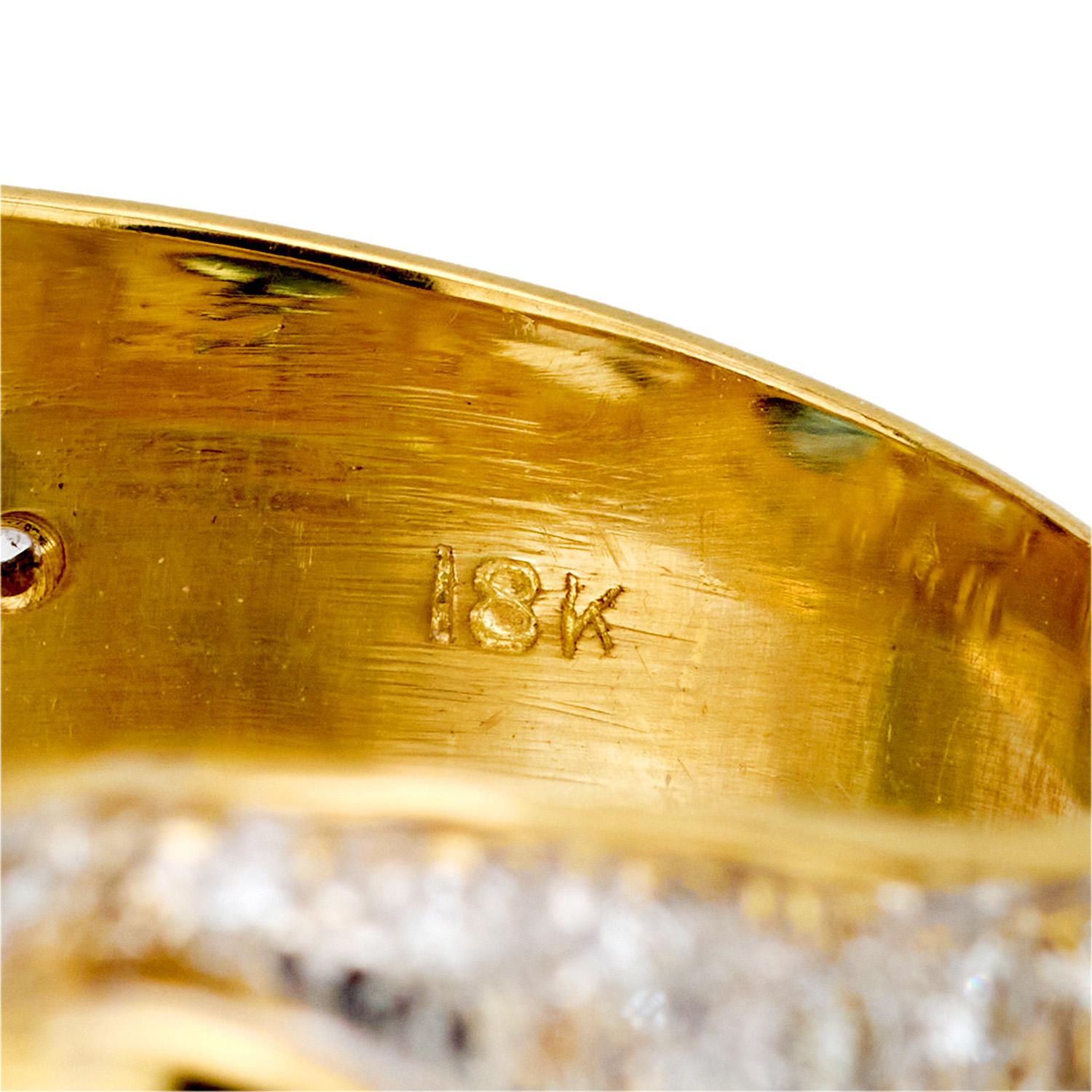 Vintage 18K Gold Diamond & Sapphire Statement Ring for Women - Elegant Cocktail Party Jewelry & Luxury Gift for Her
