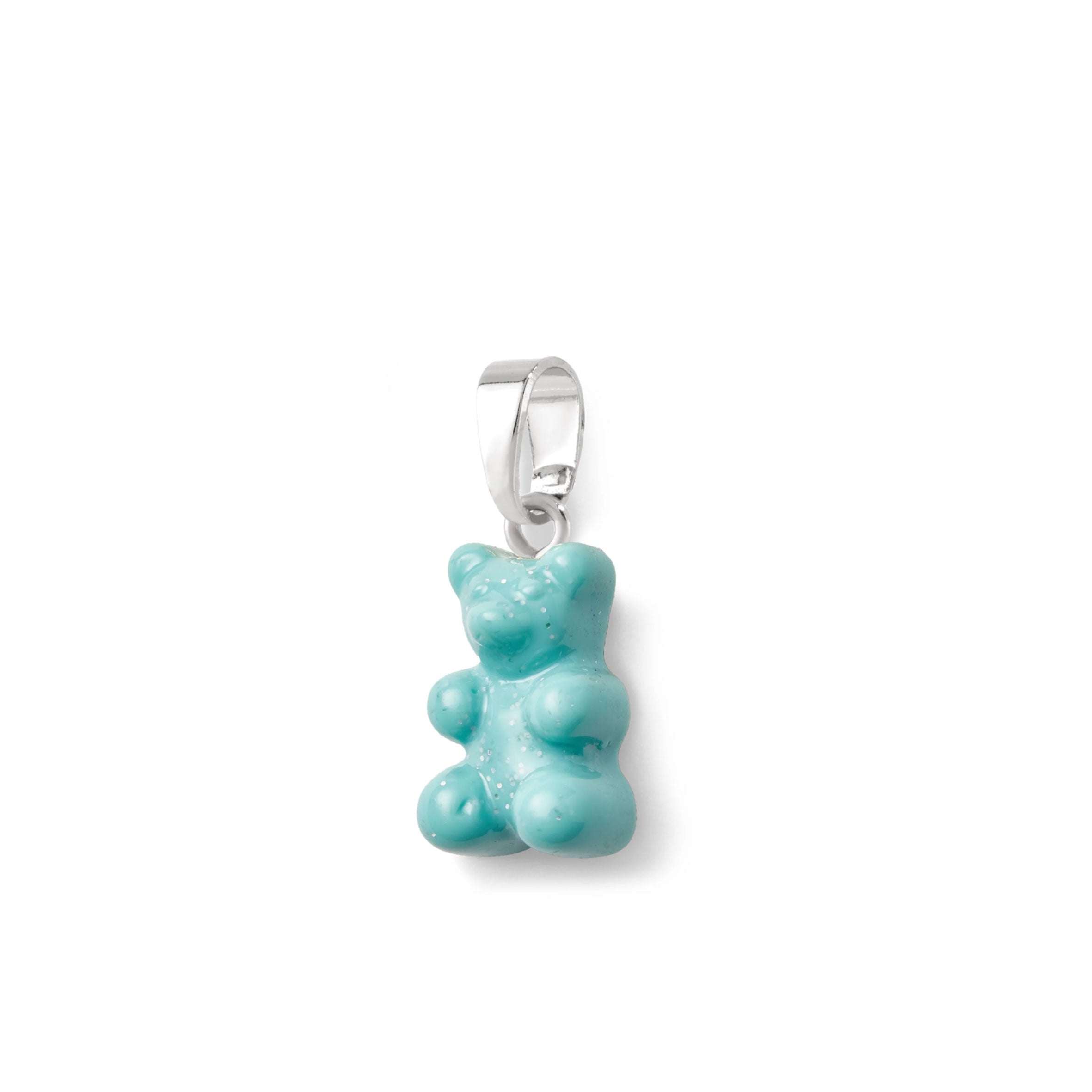 Nostalgia Bear Glitter Pendant Necklace with Silver Connector - Perfect for Gifts, Parties & Everyday Jewelry