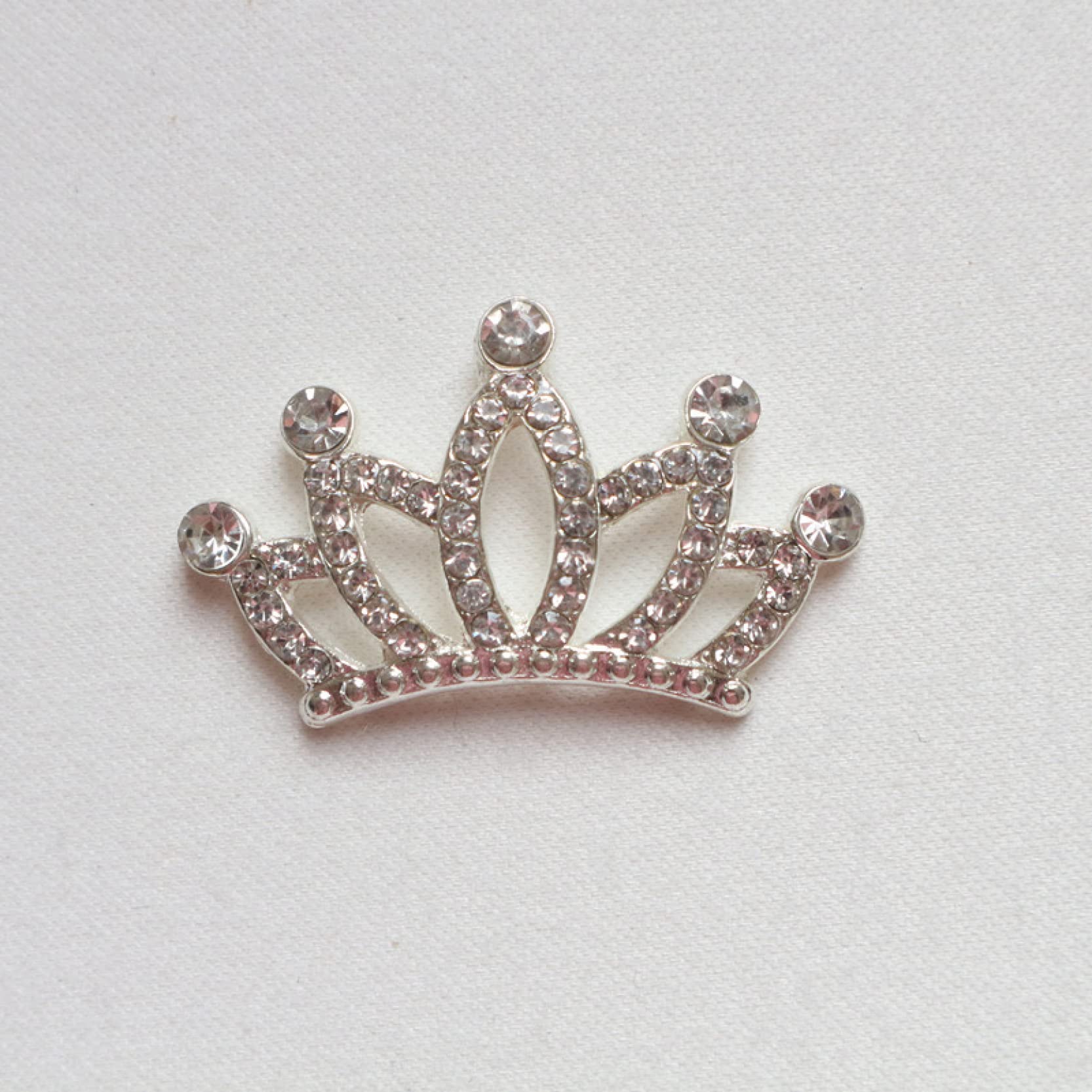 ACOGO 5Pcs Rhinestone Crown Flatback Buttons - DIY Hair Bowknot Flower Wedding Craft Supplies for Bridal Hair Accessories, Party Decorations & Gift Box Embellishments