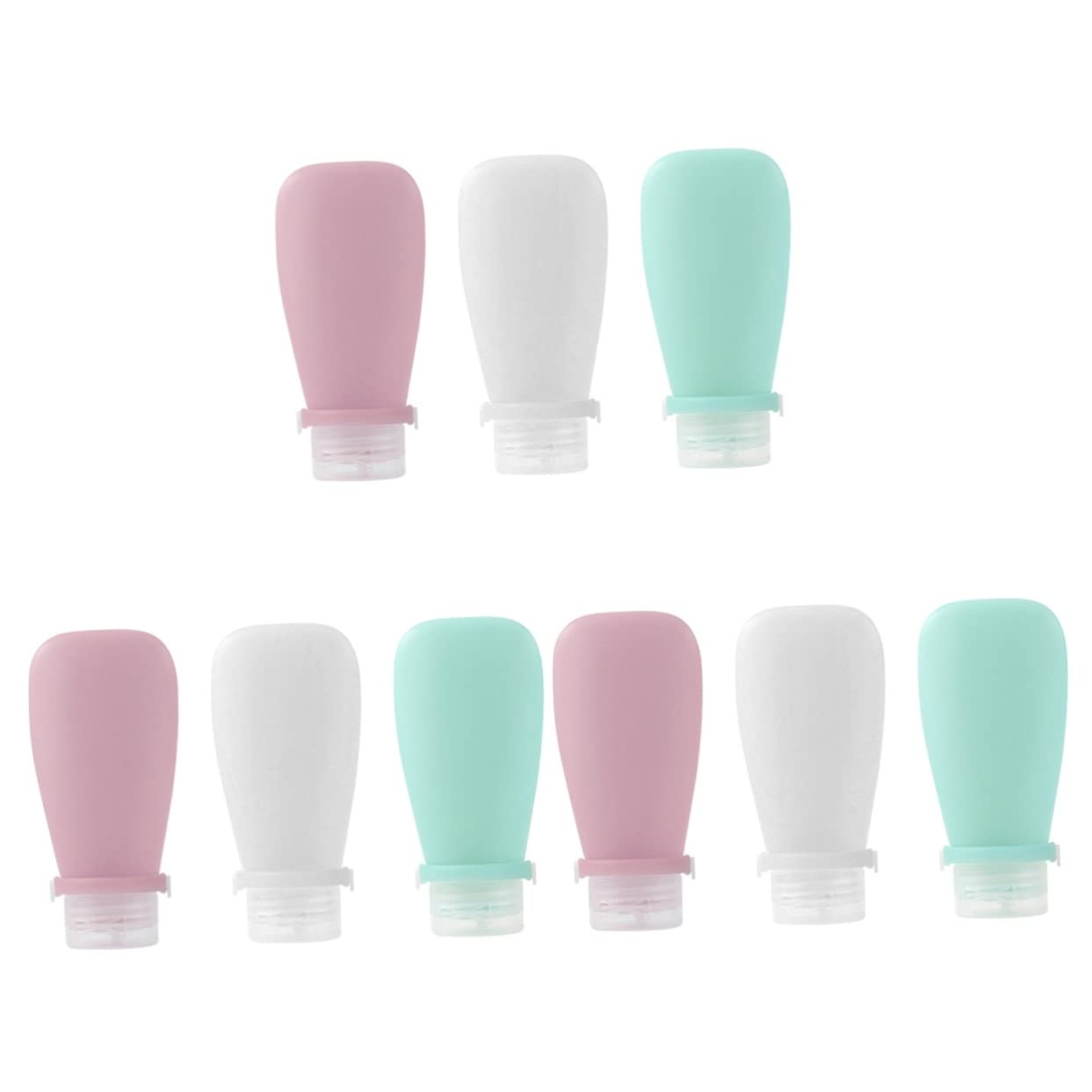 **Healifty 9-Piece Silicone Travel Bottle Set - Leak-Proof Squeeze Bottles for Lotion, Shampoo & Cosmetics | Portable Toiletry Containers for Air Travel, Gym & Vacations**