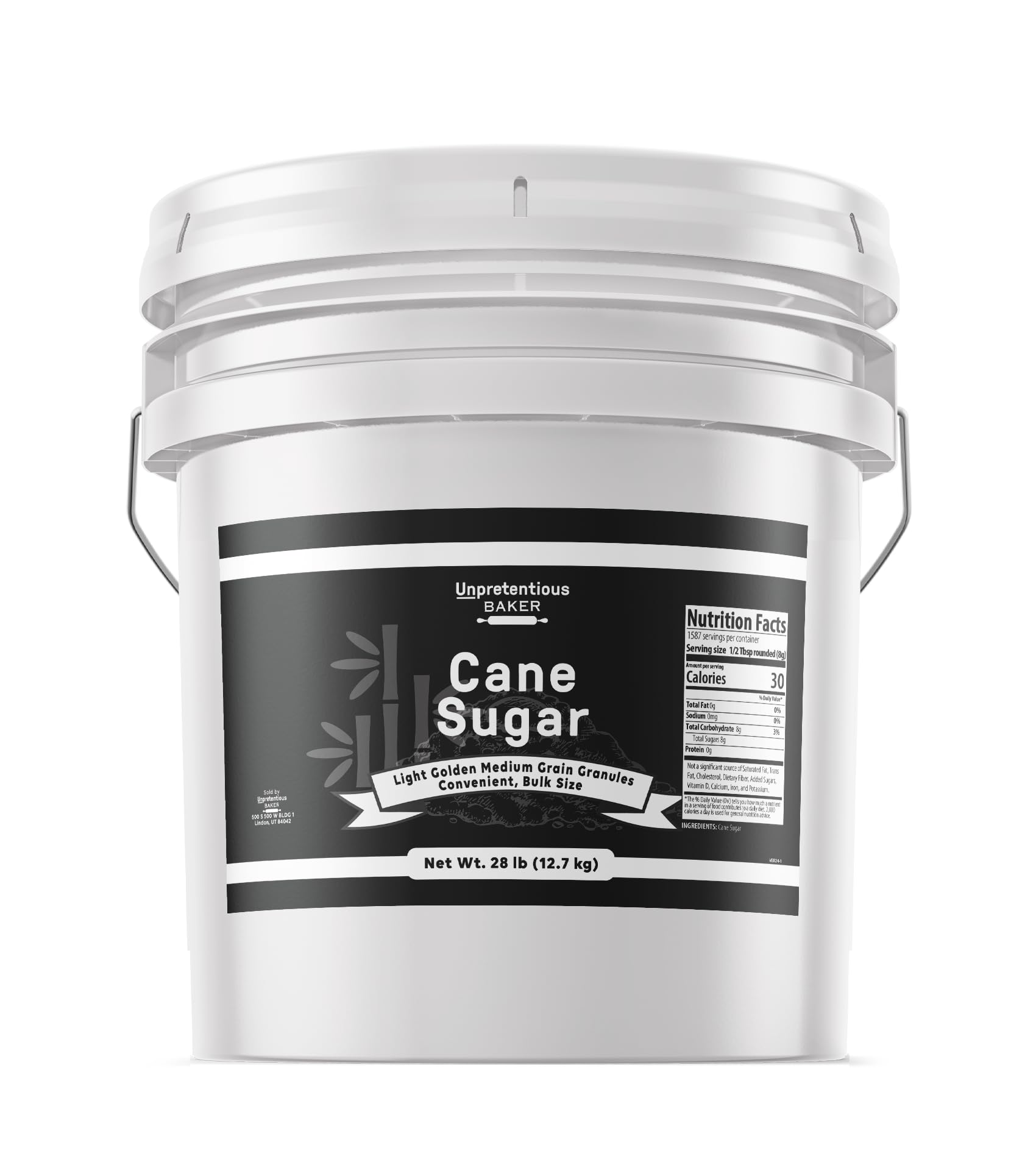 Organic Pure Cane Sugar 3.5 Gallon Bulk Bucket - Natural Sweetener for Baking, Coffee & Food Storage - Perfect for Restaurants, Bakeries & Home Kitchens
