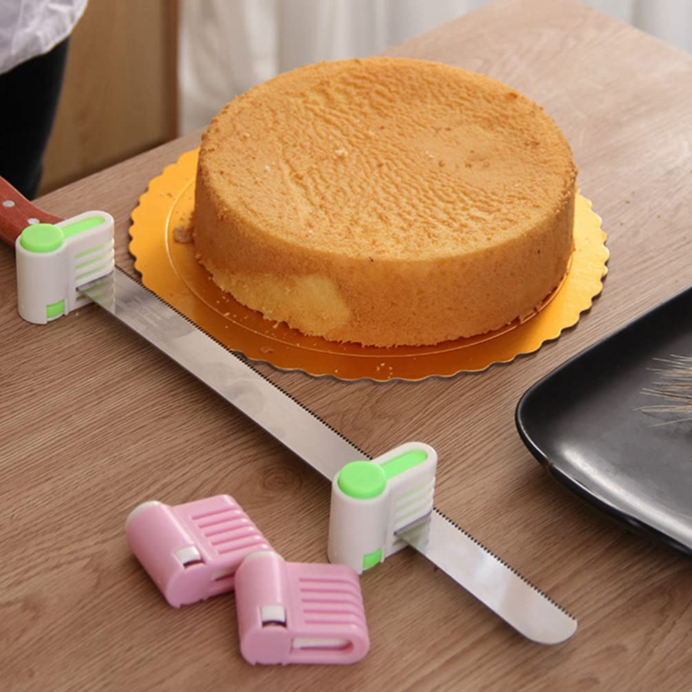 6-Piece Cake Slicer Set - Professional Cake Cutting Fixator, Bread & Toast Slicing Tool with Leveler - Perfect for Birthday Cakes, Wedding Desserts & Bakery Accessories