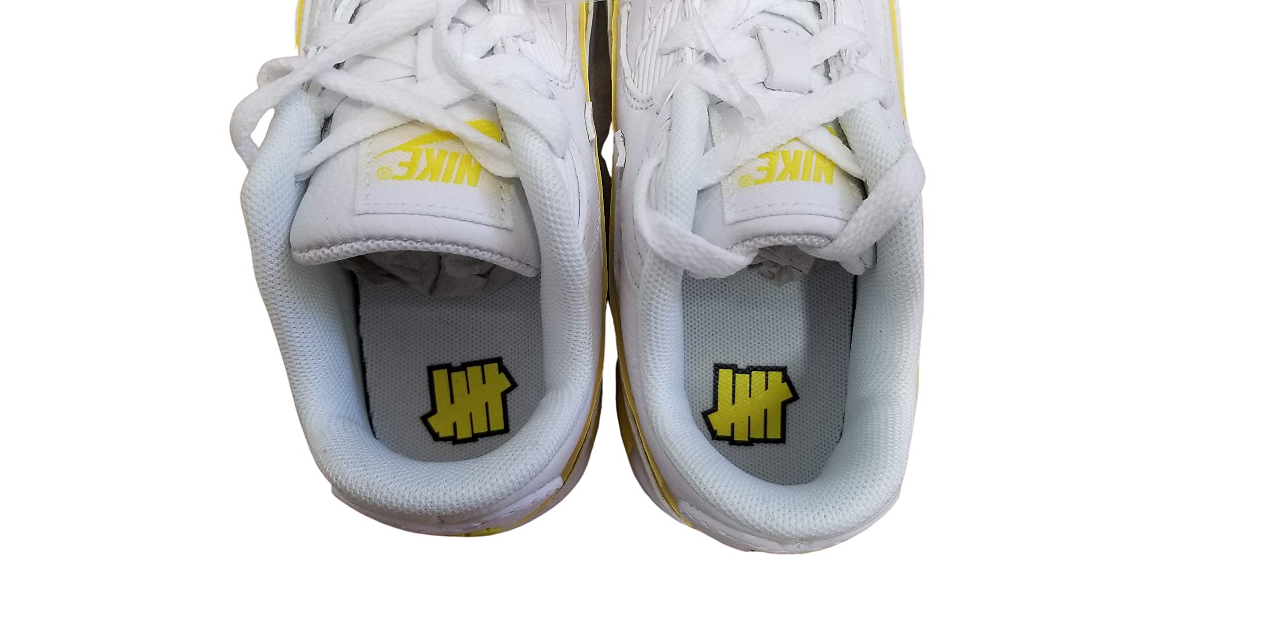 Nike Air Max 90 Undefeated White/Opti Yellow Kids Running Shoes Size 10C - Comfortable Sneakers for Boys & Girls, Perfect for School, Sports & Daily Wear