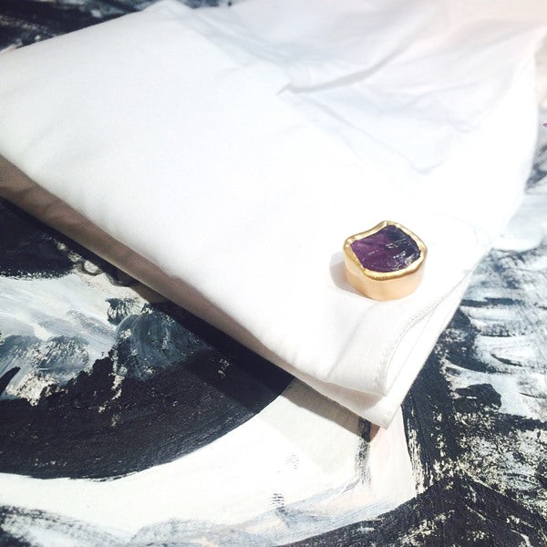 Elegant Amethyst Cufflinks for Men - Premium Wedding & Formal Dress Accessories - Perfect for Grooms, Business Attire & Special Occasions