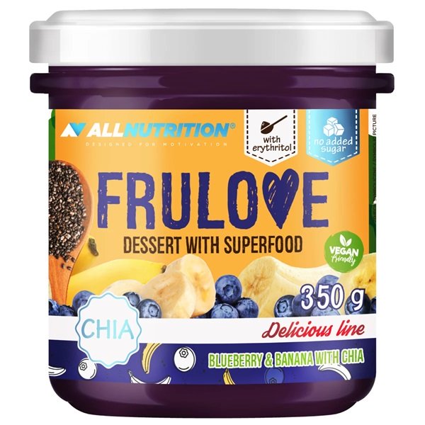 Allnutrition Frulove Superfood Dessert - Blueberry & Banana with Chia Seeds, 350g | Healthy Vegan Snack for Breakfast, Post-Workout & On-the-Go Energy Boost
