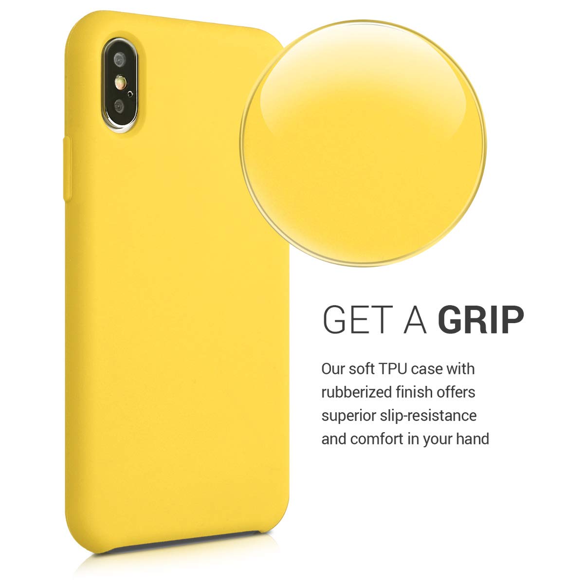 kwmobile Premium TPU Silicone Case for Apple iPhone Xs Max - Soft Protective Phone Cover in Radiant Yellow | Perfect for Everyday Use, Work & Travel Protection