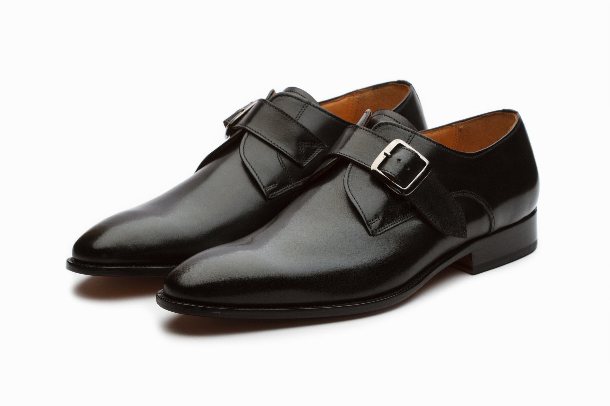 Stylish Plain Single Monkstrap Dress Shoes for Men - Classic Black Leather Formal Footwear | Perfect for Business, Office, and Special Occasions