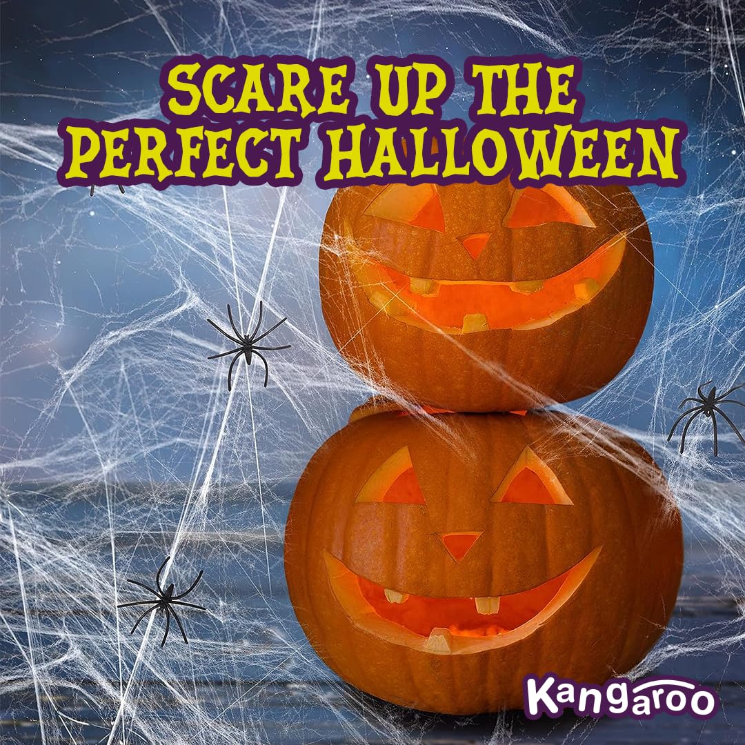 200 sq. ft Halloween Spider Web Decorations - Spooky Cobweb & Fake Spiders Set for Halloween Party, Haunted House, Outdoor & Indoor Decor