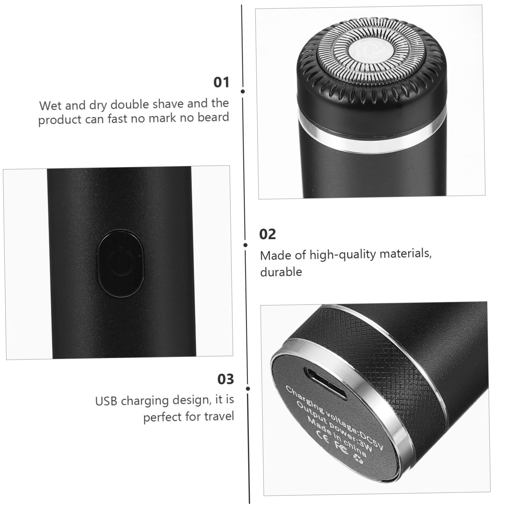 Men's Electric Razor Trimmer - Portable Foil Shaver for Travel & Bikini Grooming