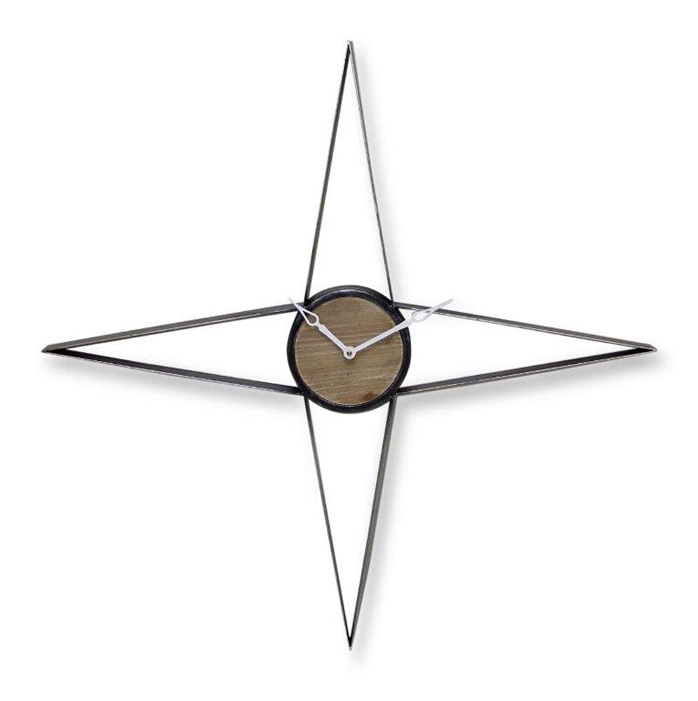 Melrose 82757 27-inch Wall Clock - Rustic Iron and MDF Design for Home, Office & Living Room Decor