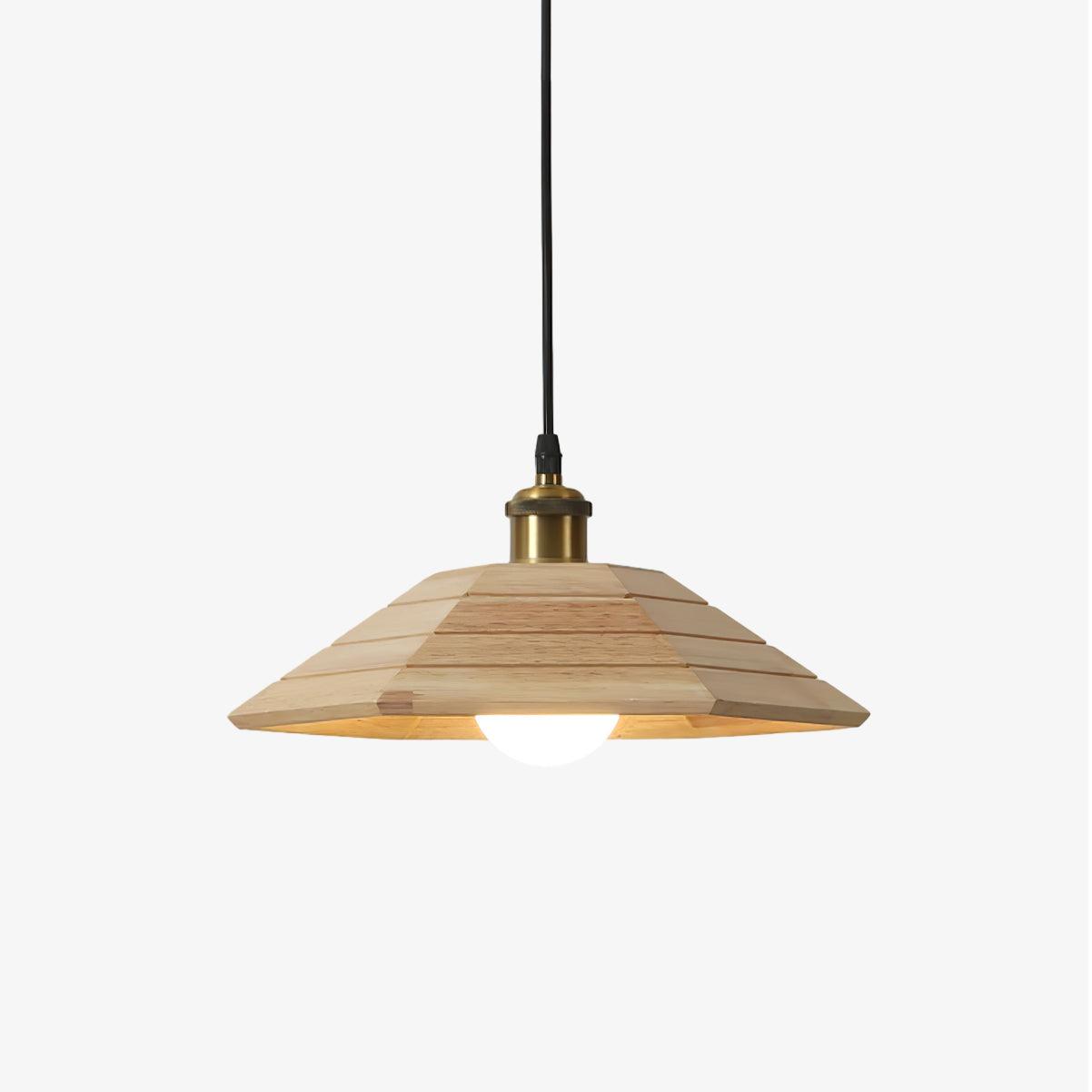 Aeyee Modern Wooden Pendant Light - Handcrafted Rustic Ceiling Lamp for Kitchen Island, Dining Room & Bedroom Lighting | Natural Wood Chandelier with Adjustable Cord