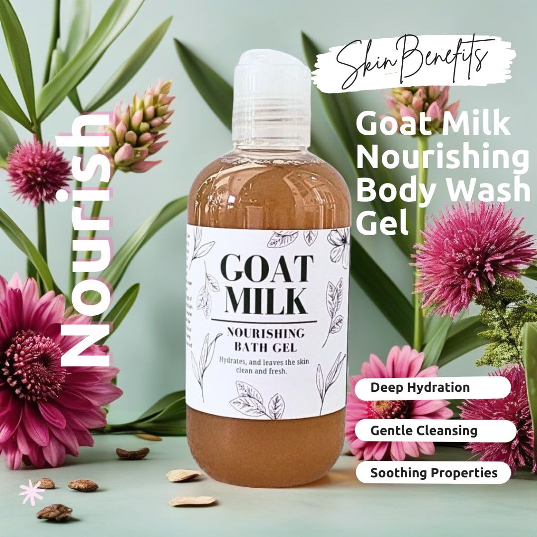 Organic Goat Milk & Coconut Orange Body Wash - Hydrating & Nourishing Shower Gel for Dry & Sensitive Skin - Perfect for Daily Use & Spa Relaxation at Home